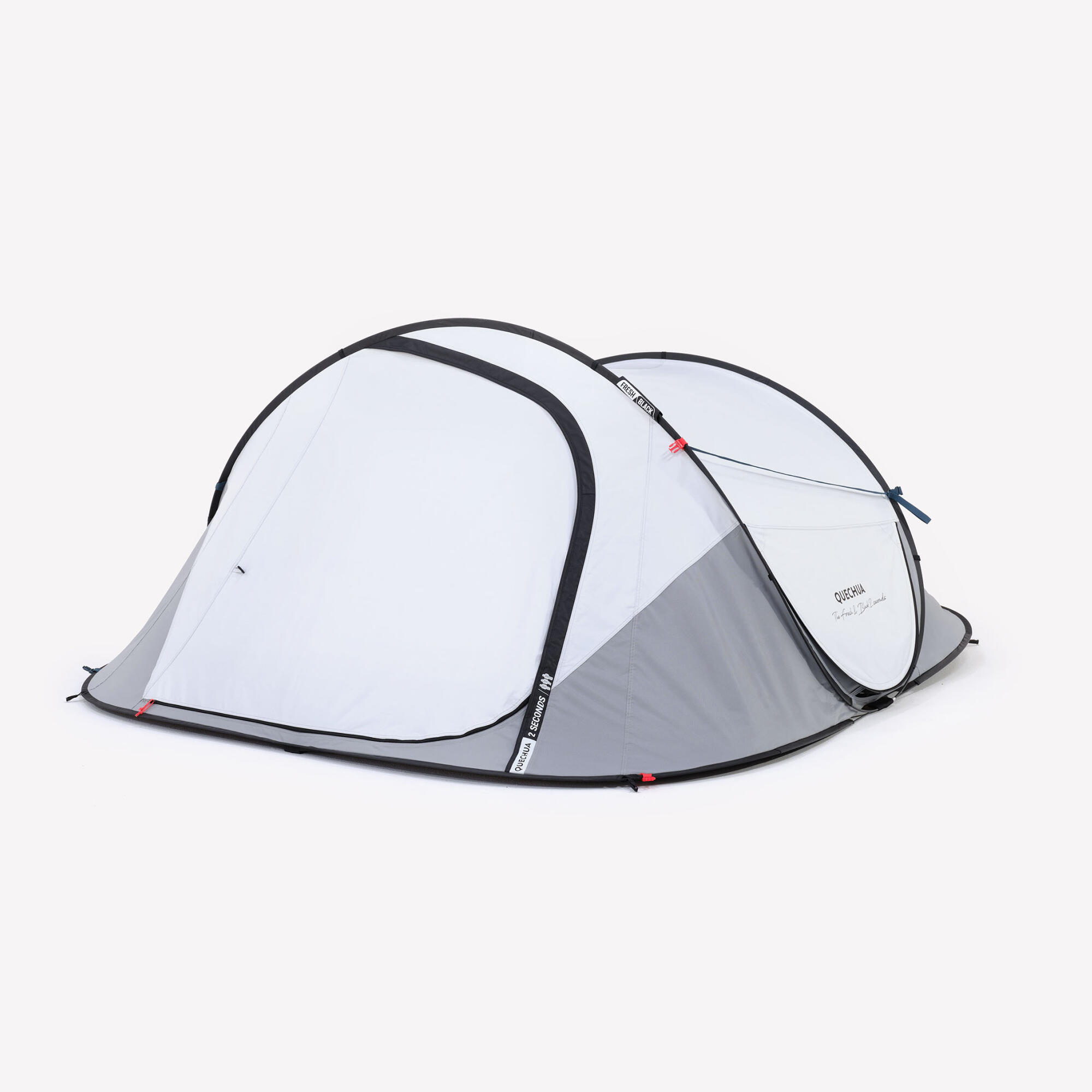 Camping Tent 3-Person, 2 Seconds Fresh & Black - QUECHUA