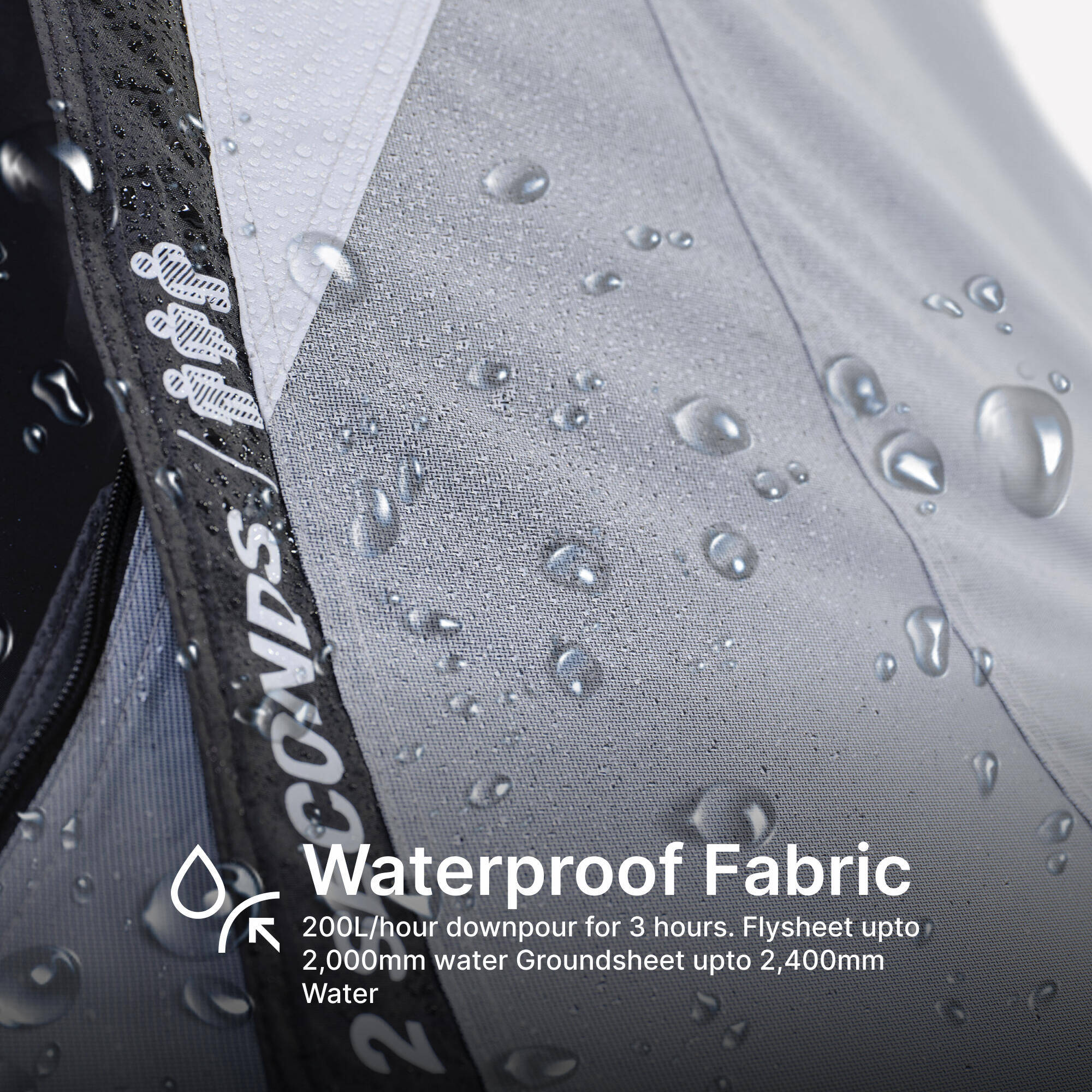 Instant 3-person camping tent, 2 Seconds Fresh & Black -  5