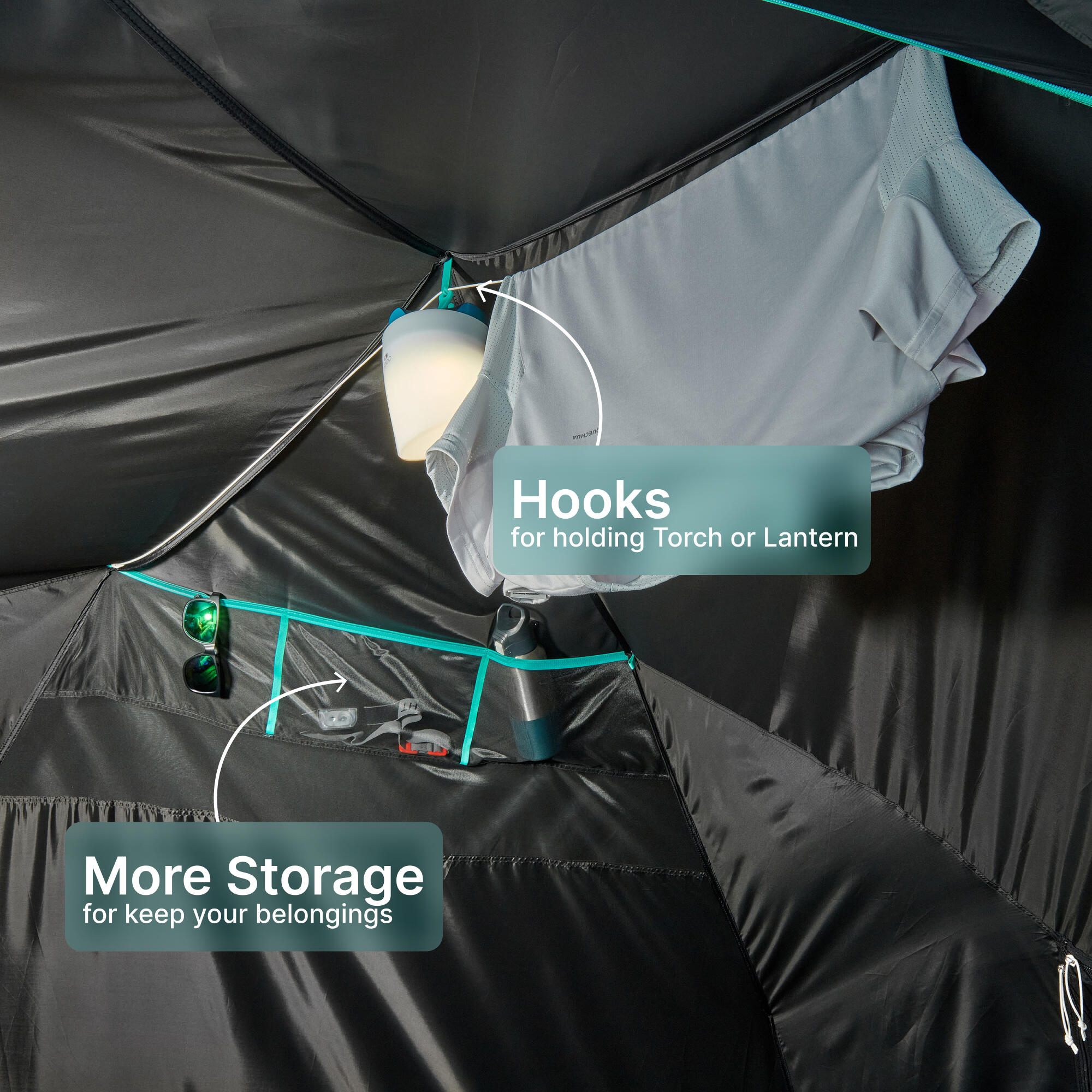 Camping tent - MH100 XL Fresh & Black - 3 person