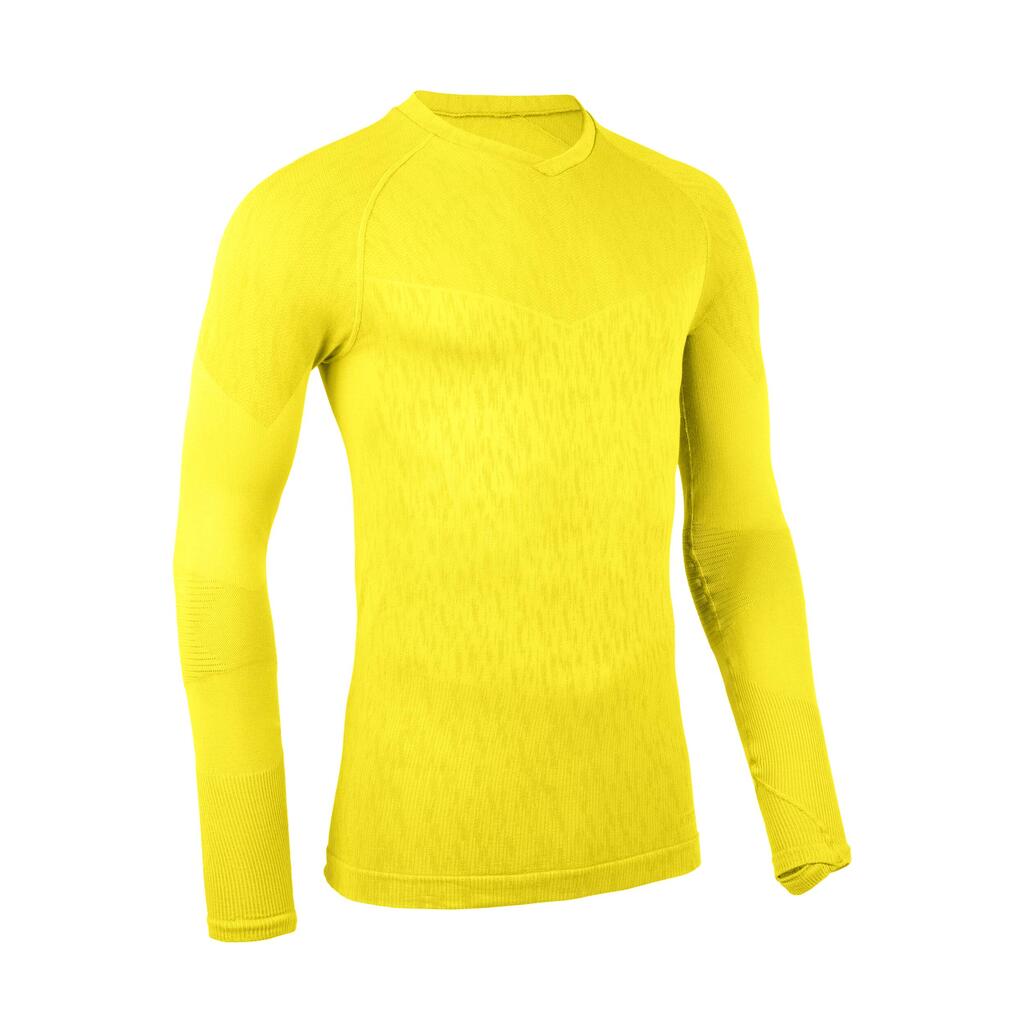Adult Long-Sleeved Thermal Base Layer Top Keepdry - Yellow