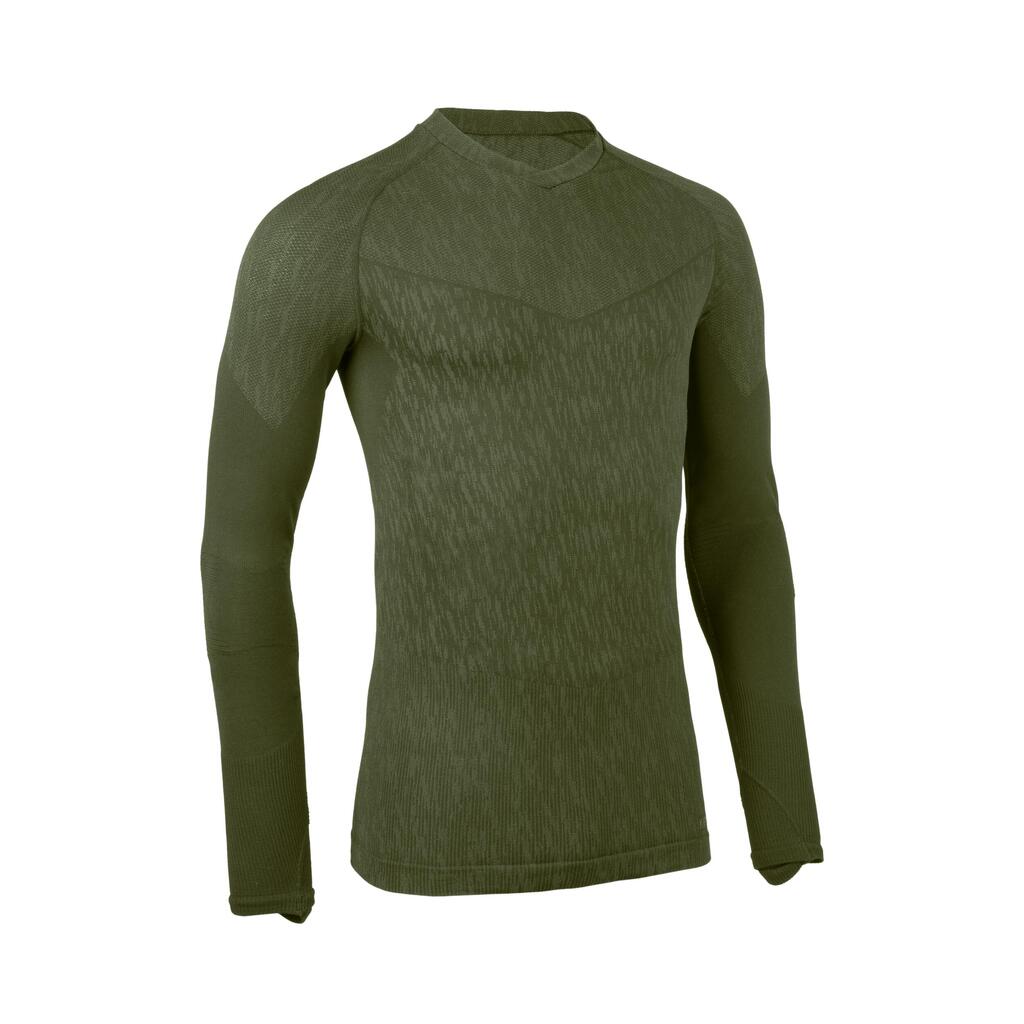 Adult Long-Sleeved Thermal Base Layer Top Keepdry - Khaki