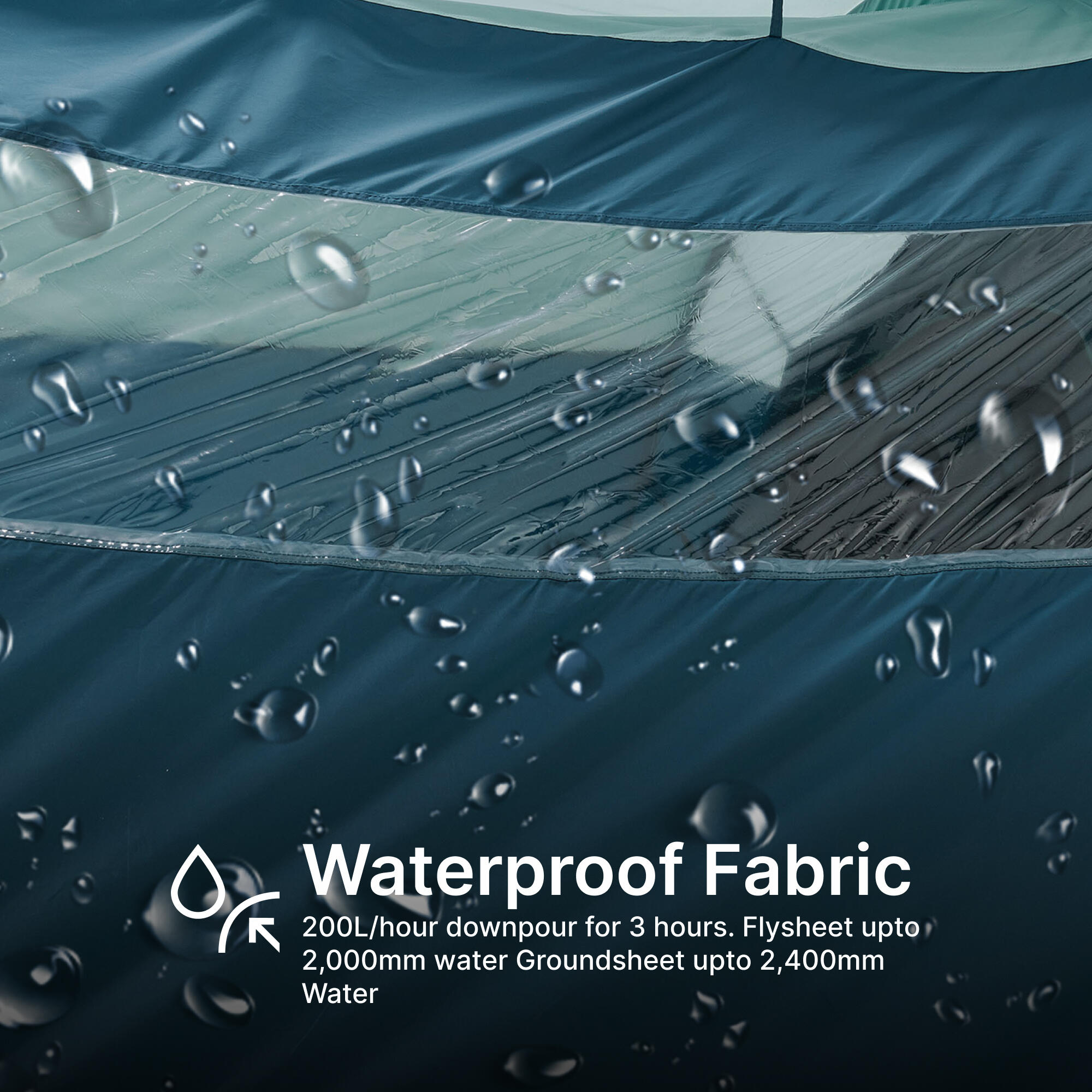 Camping Tent 4 Person 1 Bedroom Blue