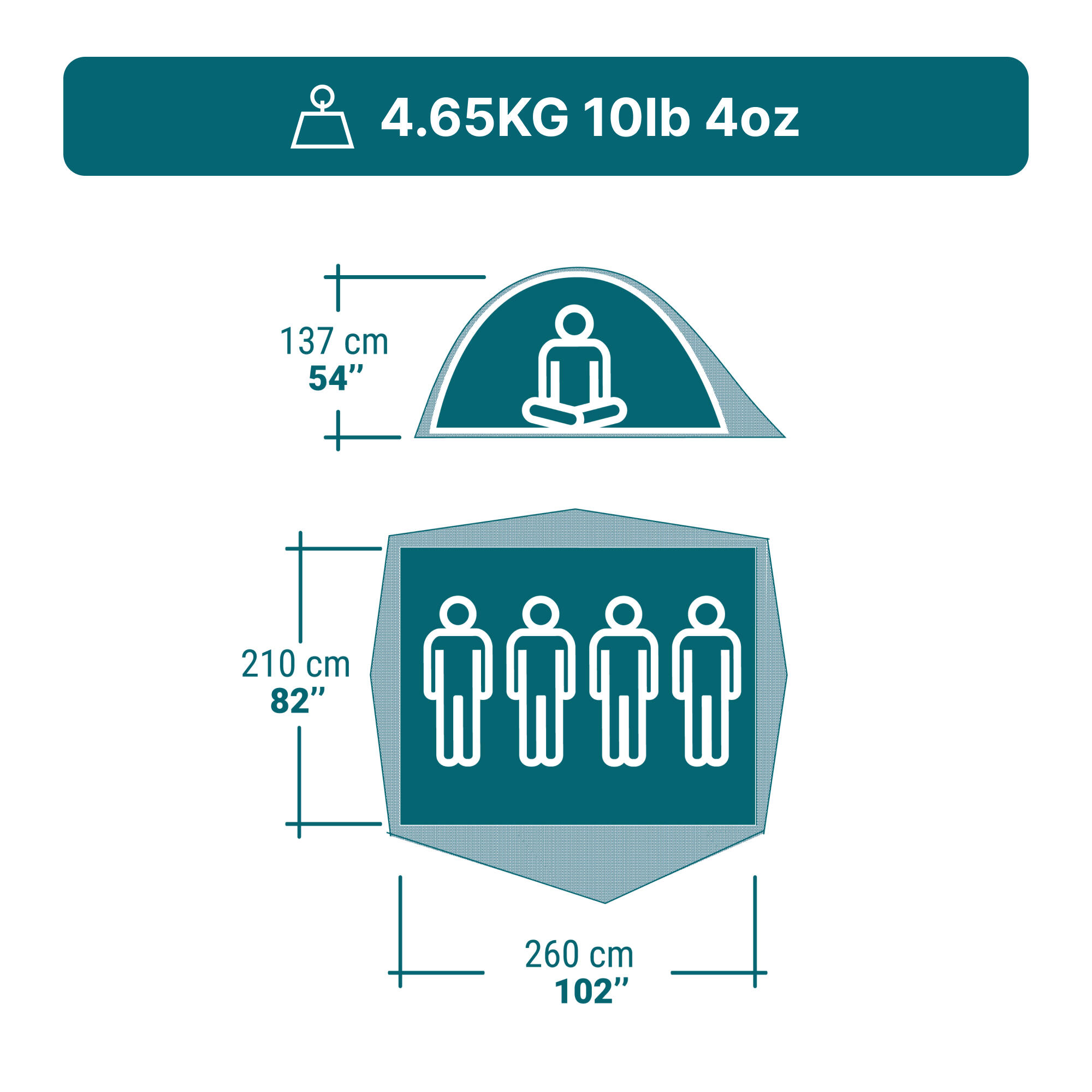 Camping Tent MH100 4-Person