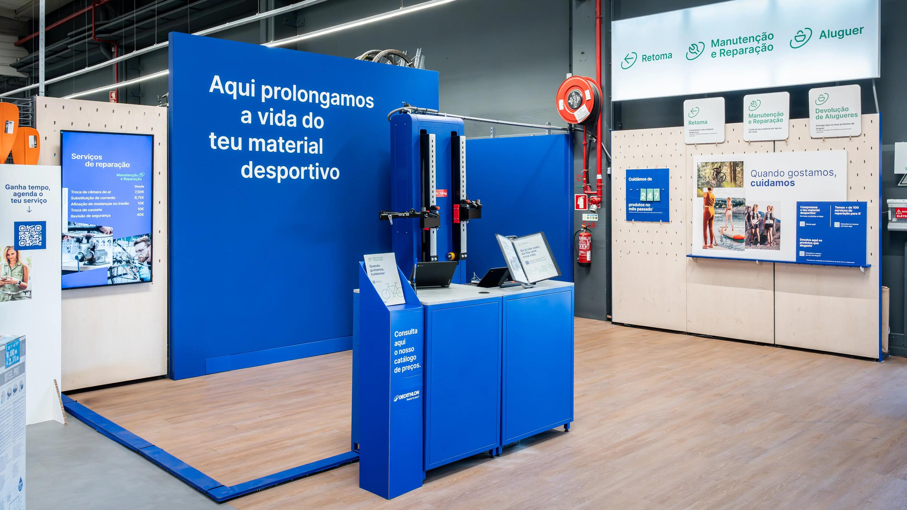Taller de circularidad en una tienda Decathlon