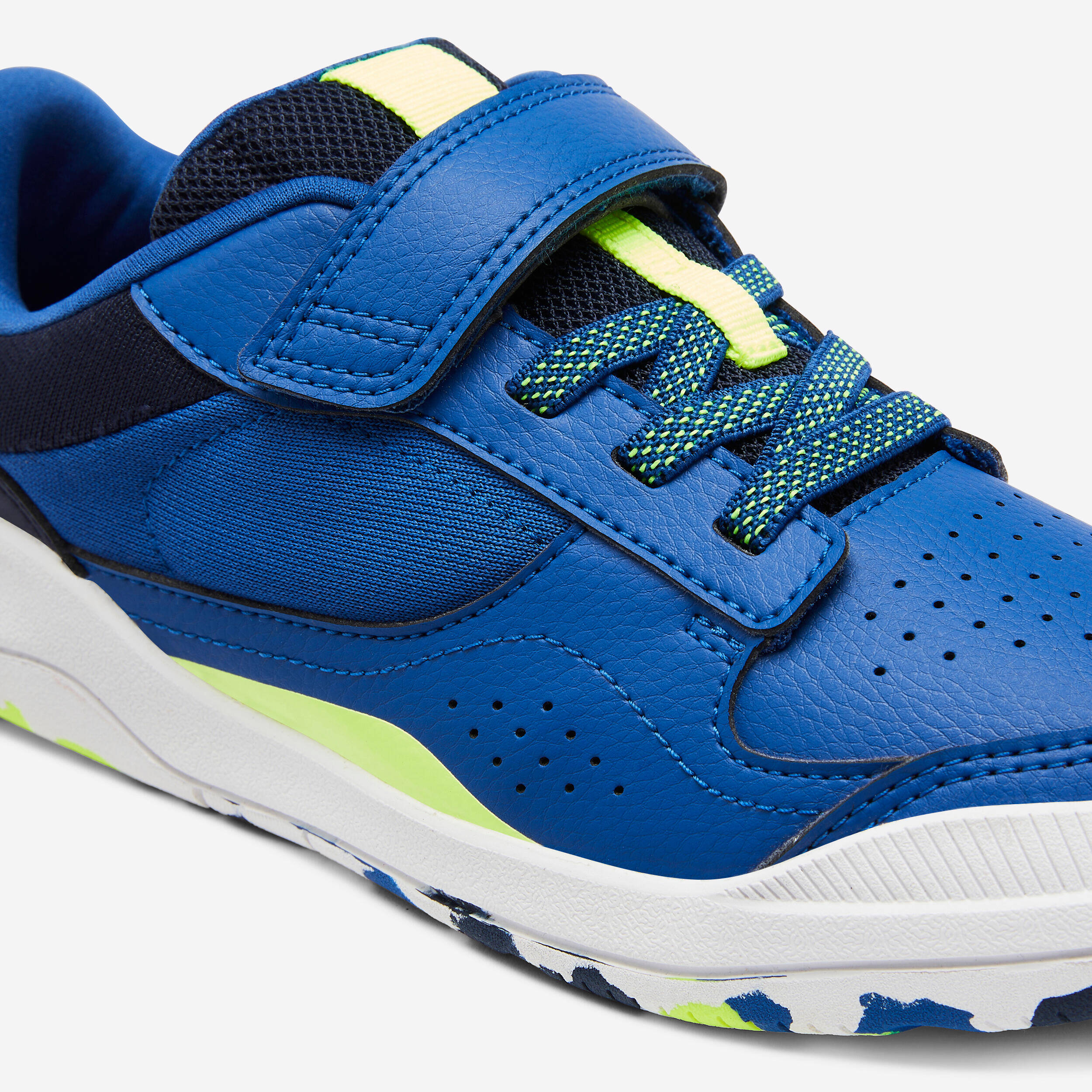 Durable Children's Playventure Shoes - Blue and Neon Yellow -  3