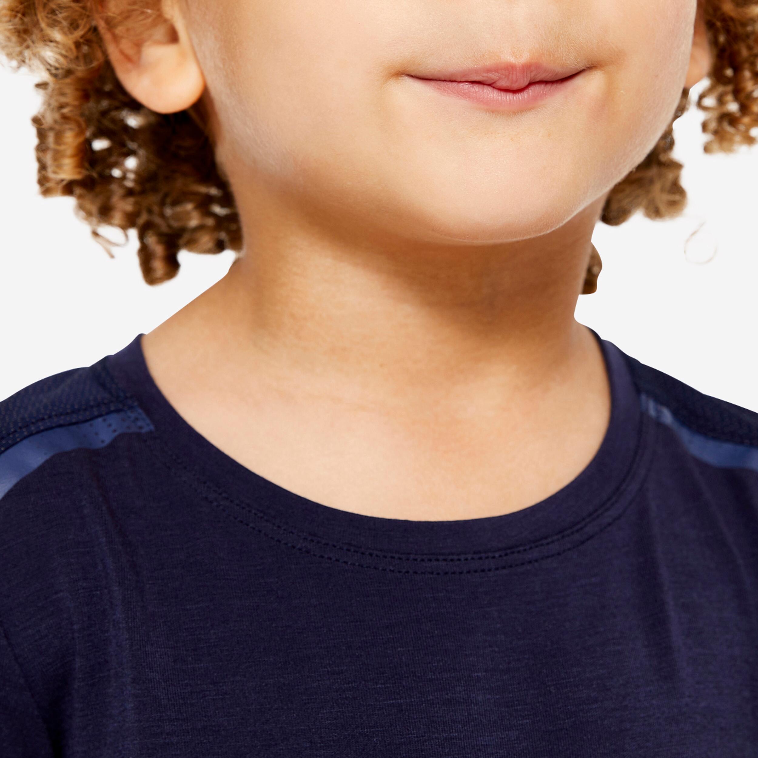 T-shirt bambino ginnastica regular fit traspirante blu da 1 a 5/6 anni 3/9