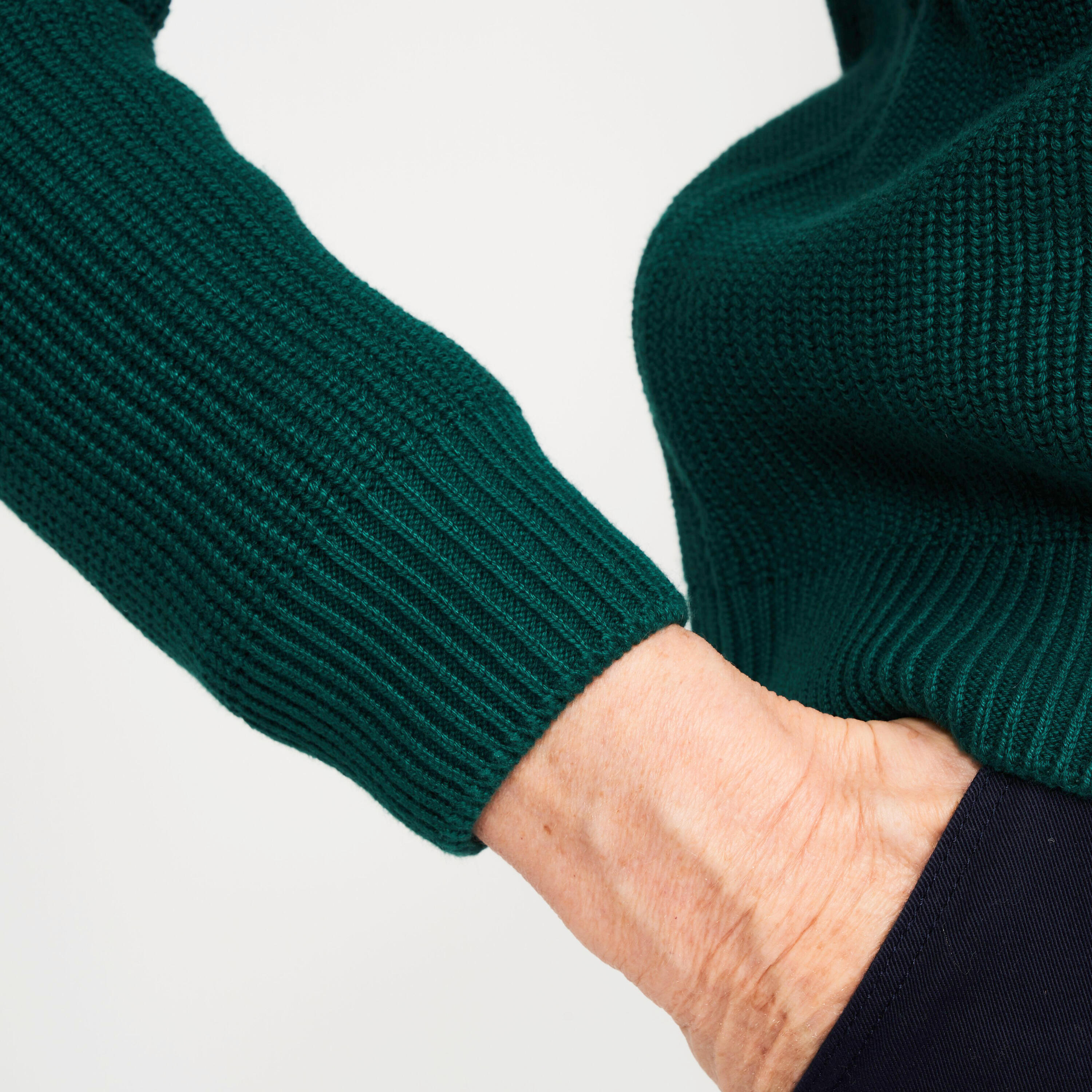 Pull golf zippé femme, MW500  vert 6/7