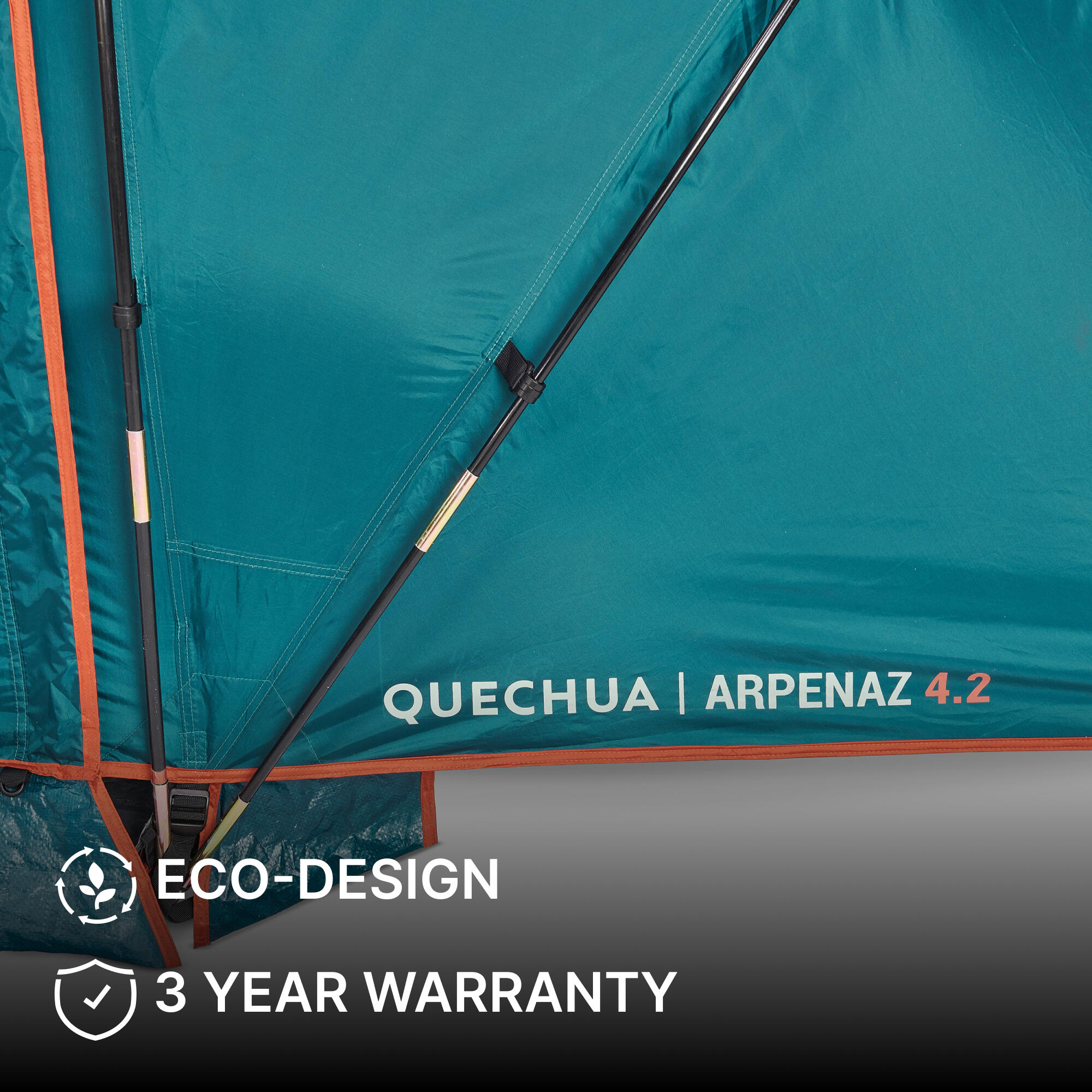 4-person, 2-bedroom camping tent, Arpenaz 4.2 8/12