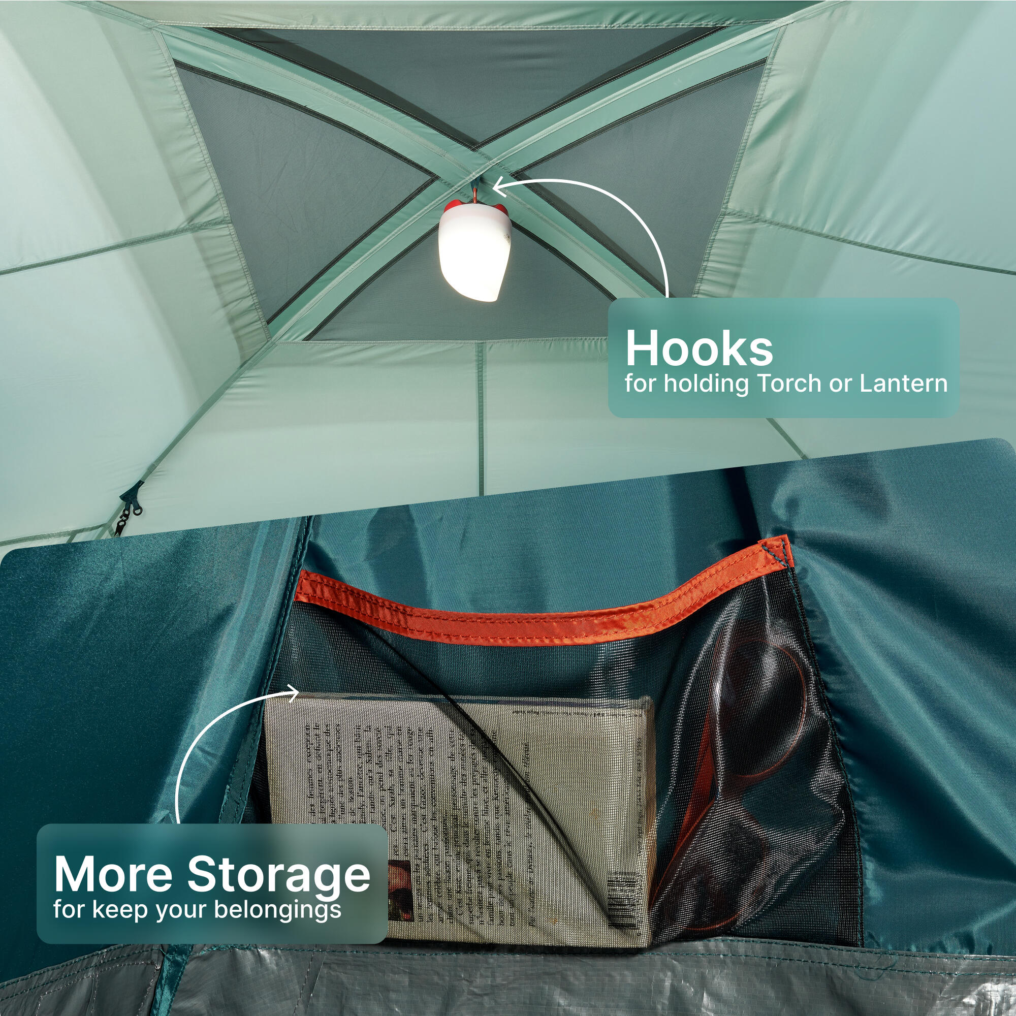 4-person, 2-bedroom camping tent, Arpenaz 4.2