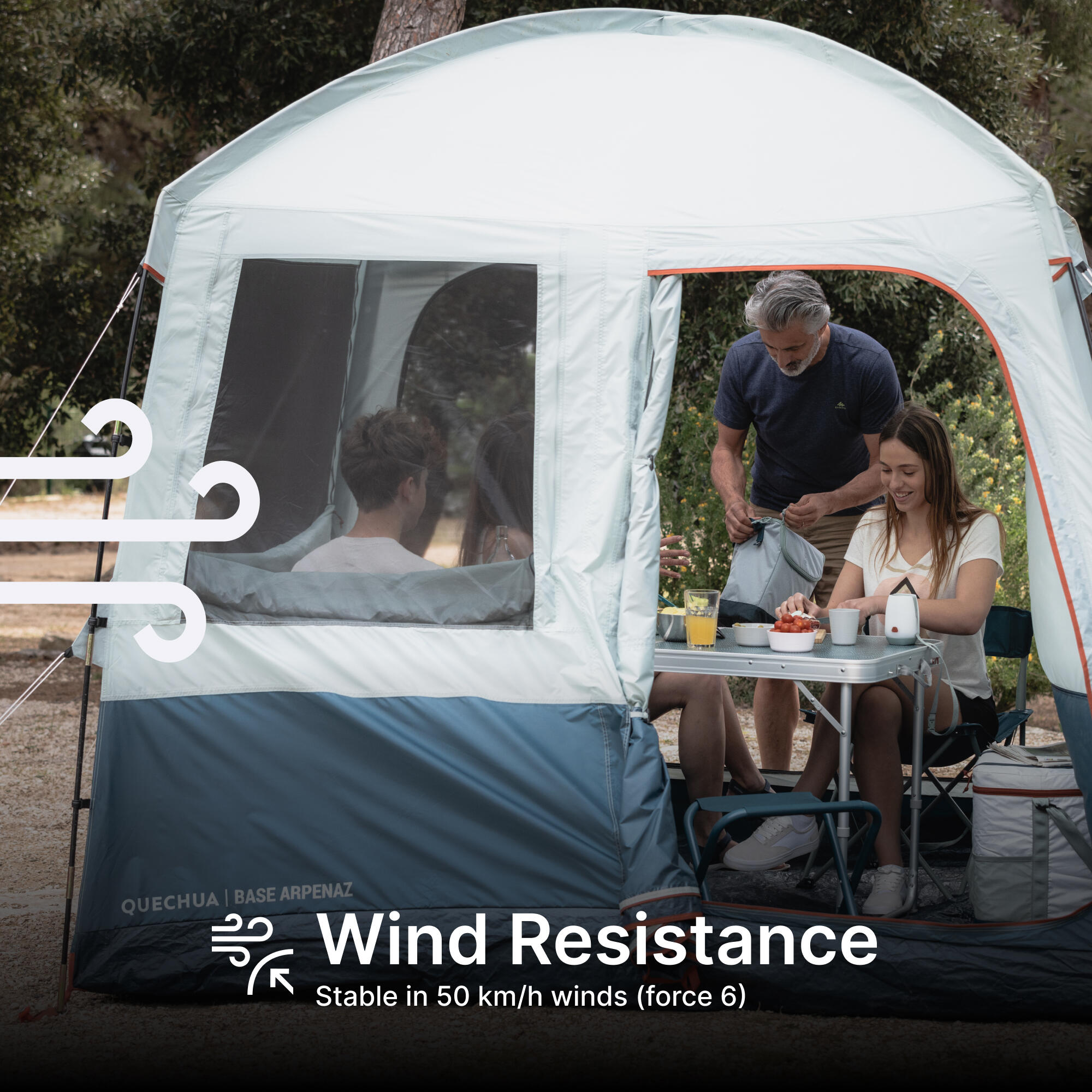 Camping Living Room with poles - Arpenaz Base M - 6-person