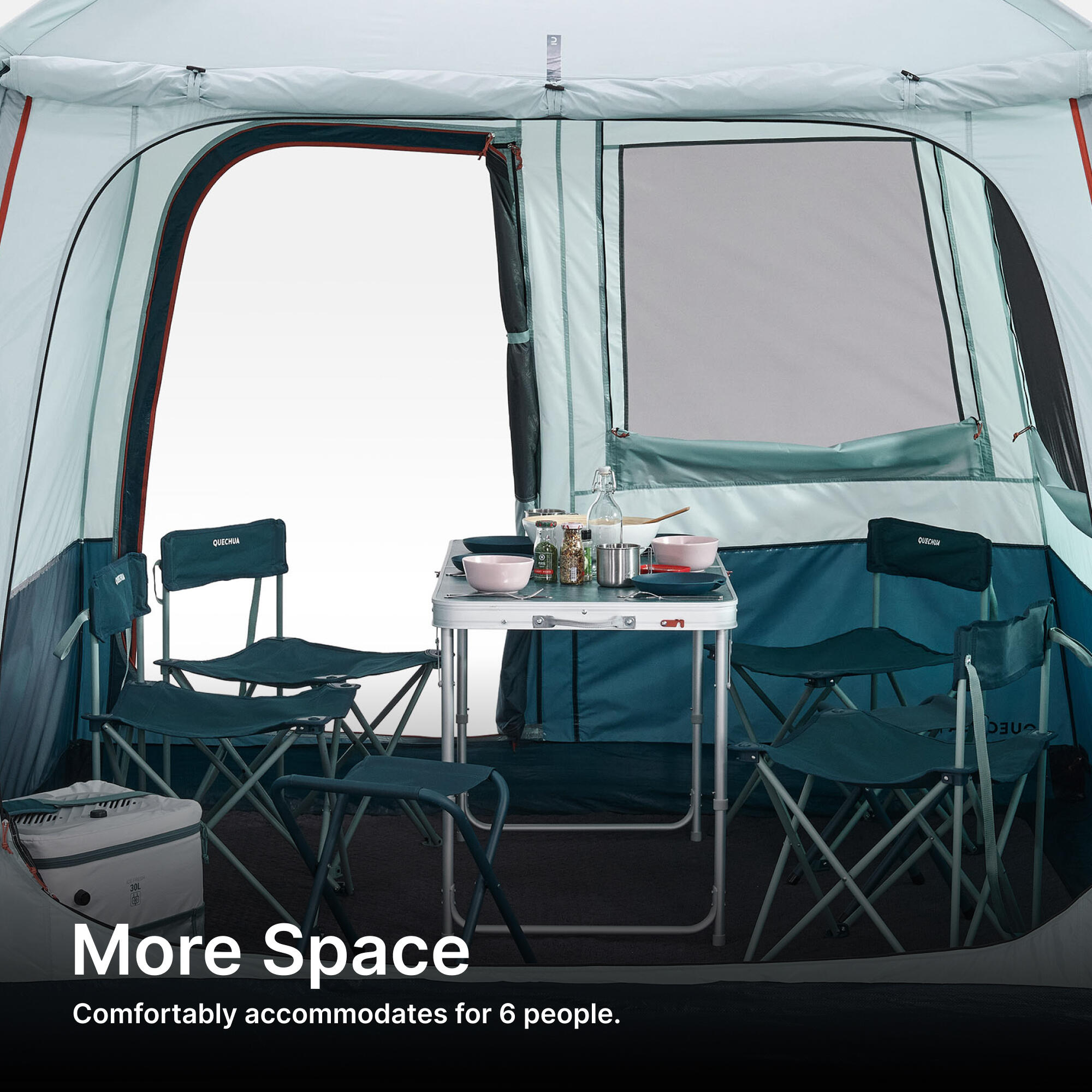 Camping Living Room with poles - Arpenaz Base M - 6-person