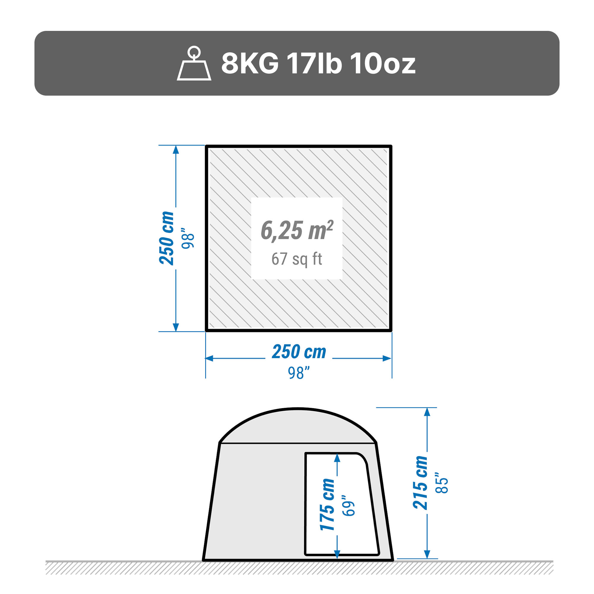 Camping Living Room with poles - Arpenaz Base M - 6-person
