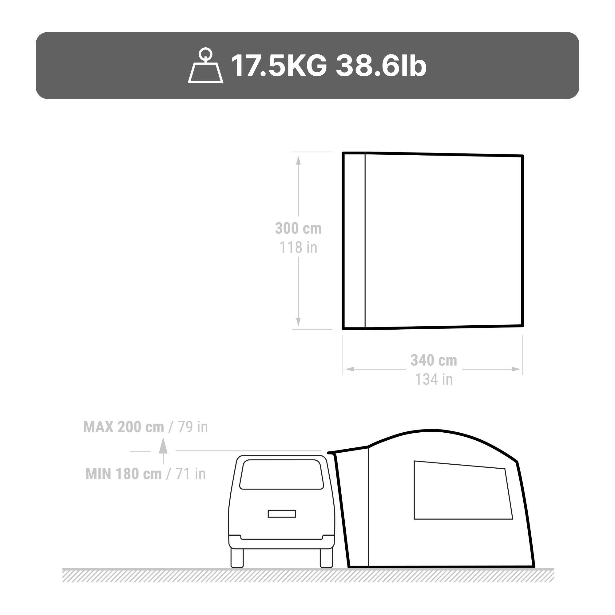 Pole awning for vans and trucks - Van Connect Arpenaz Fresh - 6 people -  2