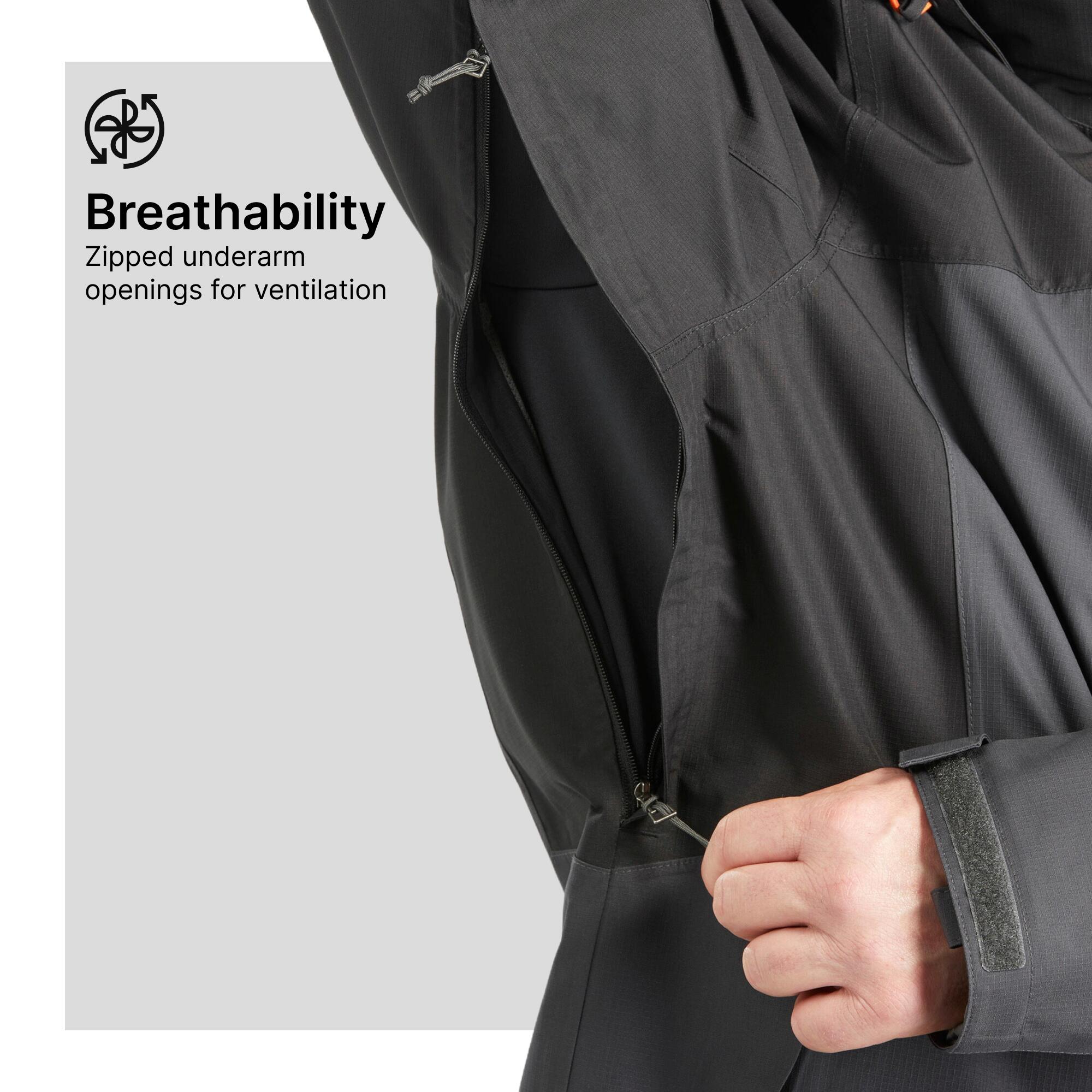 Men’s 3in1 waterproof hiking jacket -10°C, MH500 Mountain - Grey