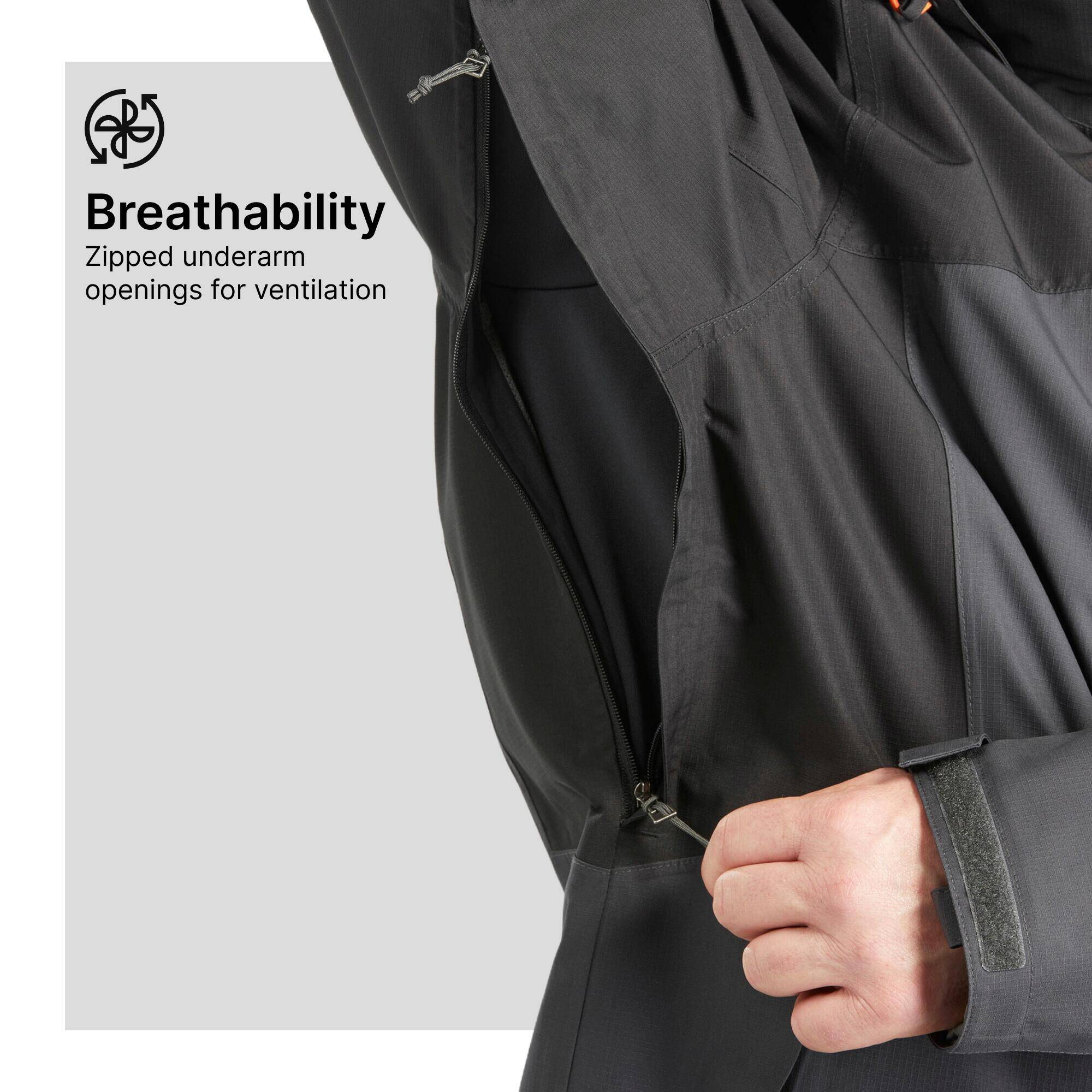 Men’s 3in1 waterproof hiking jacket -10°C, MH500 Mountain - Grey -  5