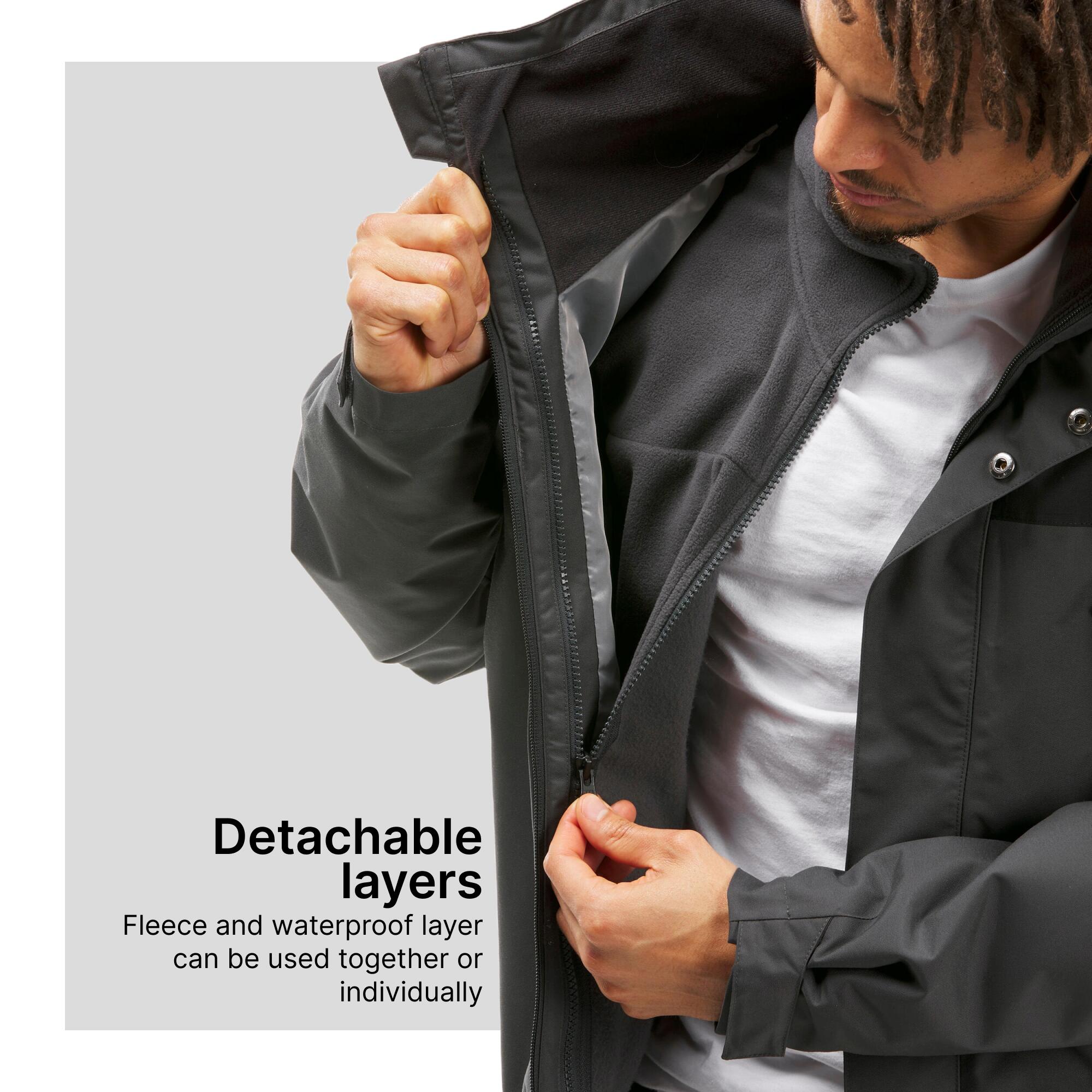 Giacca trekking uomo NH100 3in1 grigia | 0°C 3/23