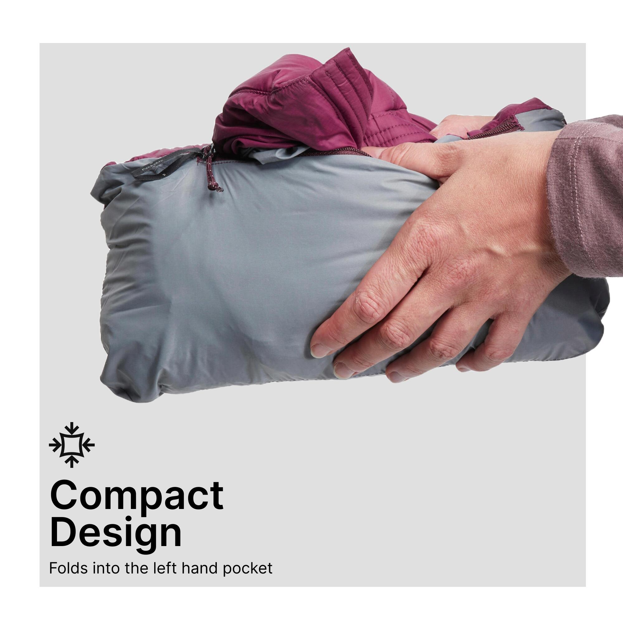 Women Trekking Sleeveless Padded Jacket MT100 Purple