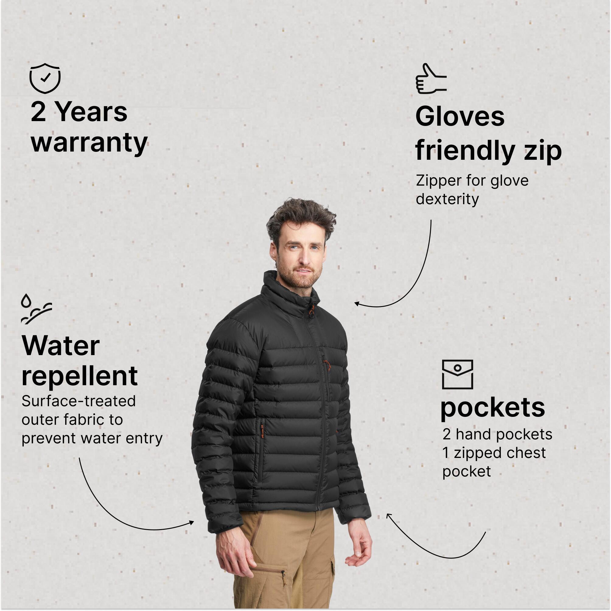 Men Lightweight Packable Down Jacket - MT500 -10° Black