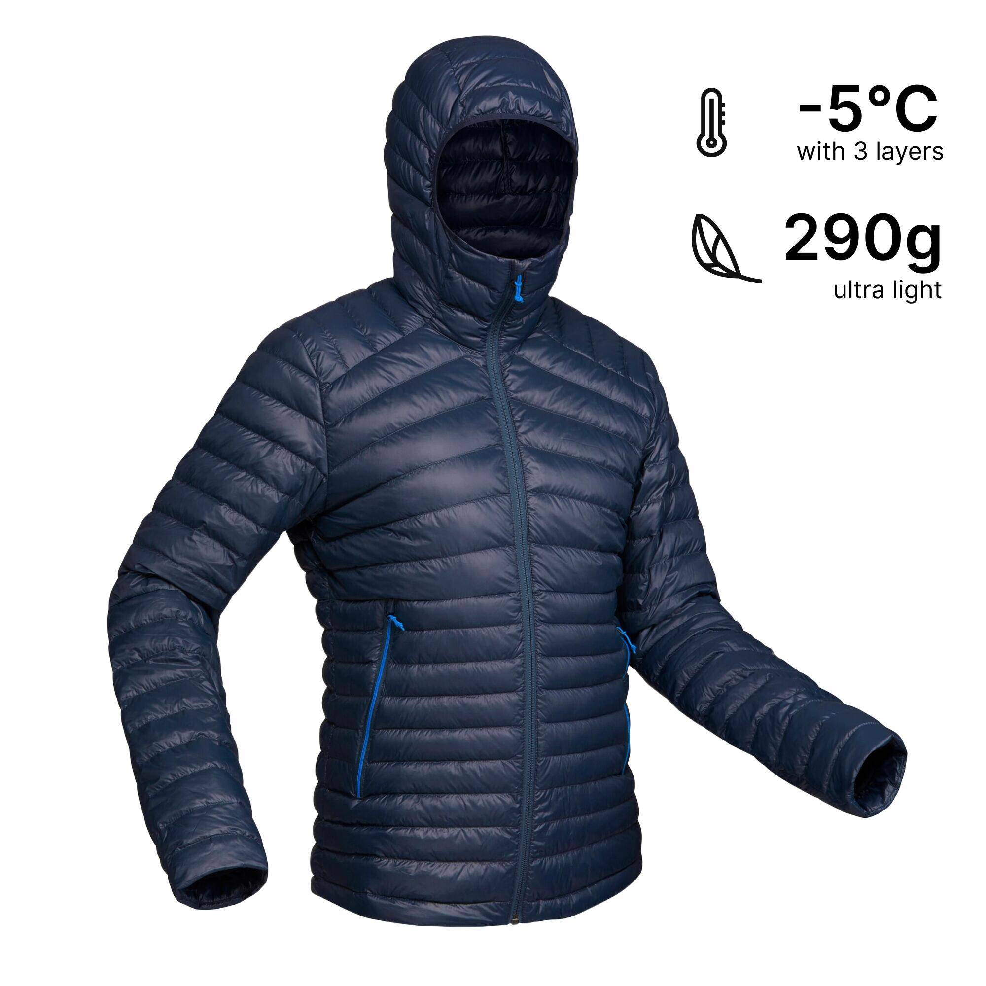 Men Puffer Down Jacket For Trekking MT100 -5°C Navy -  2