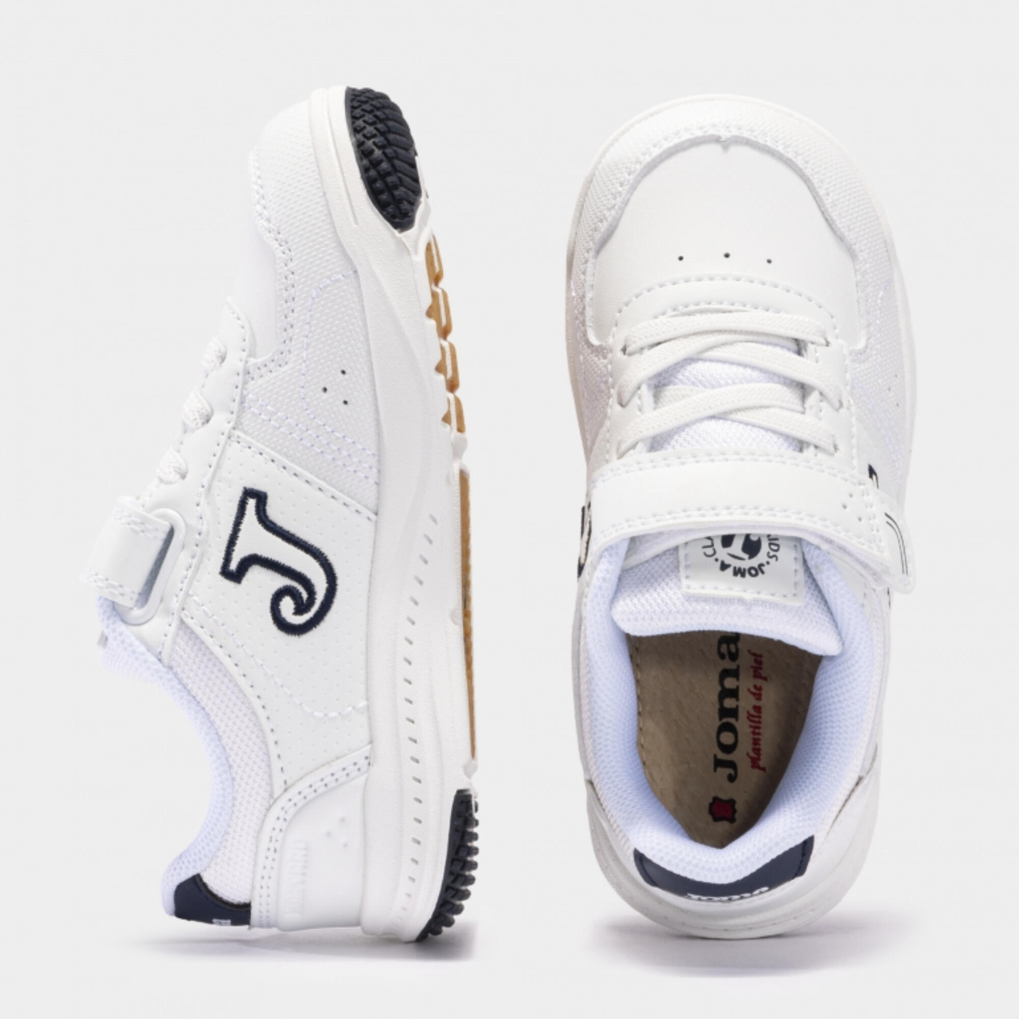 Zapatillas Joma Harvad Niños velcro Blanco y Azul marino 5/5