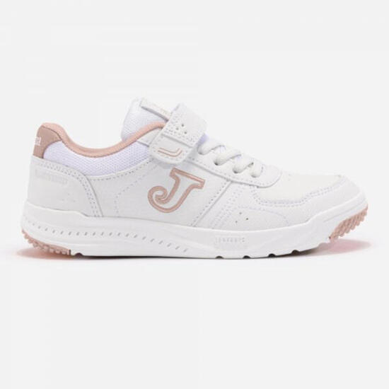 Zapatillas Joma Harvad Niños velcro Blanco y Rosa.