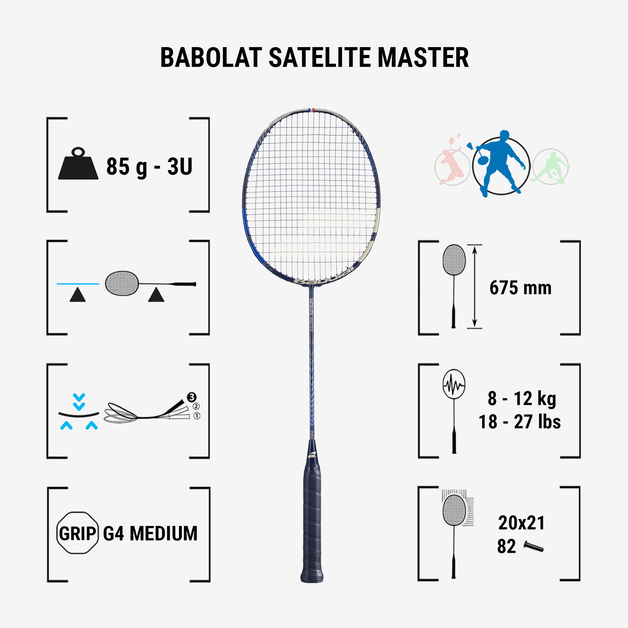 Badmintonschläger Babolat - Satelite Master  2/8