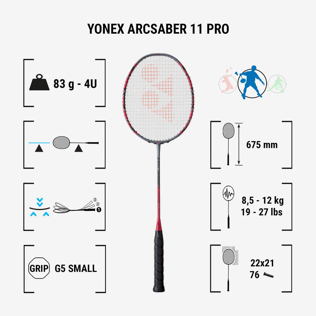 Badmintono raketė „Arcsaber 11 Pro“, be stygų