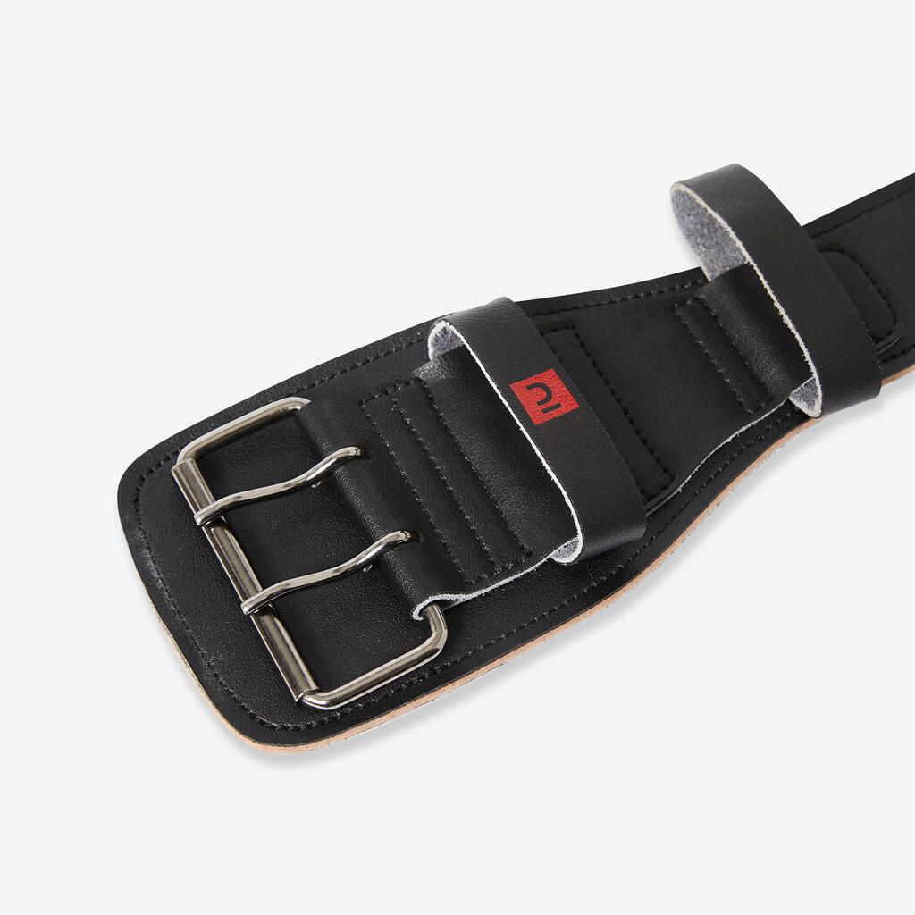 Ceinture lombaire de musculation en cuir - noire