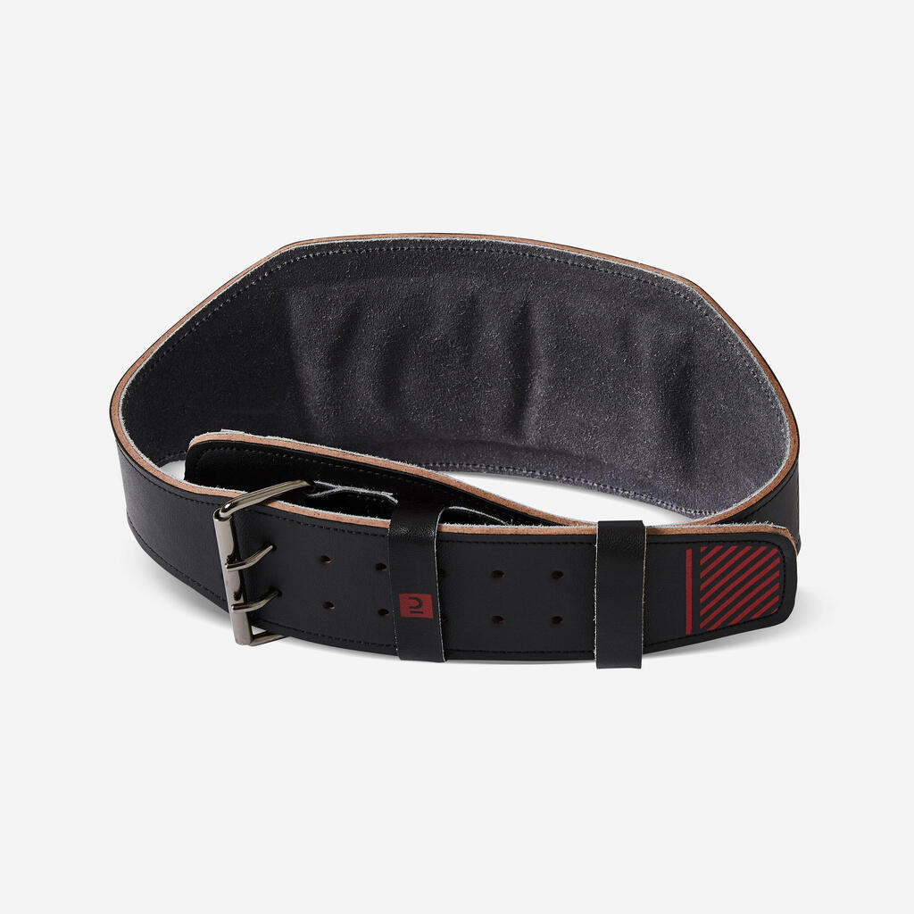 Ceinture lombaire de musculation en cuir - noire