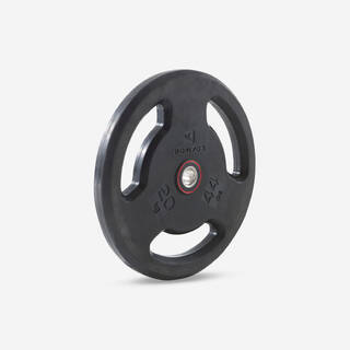 Rubber Disc Weight with Handles 28 mm 20 kg, Partly Recycled Cast Iron