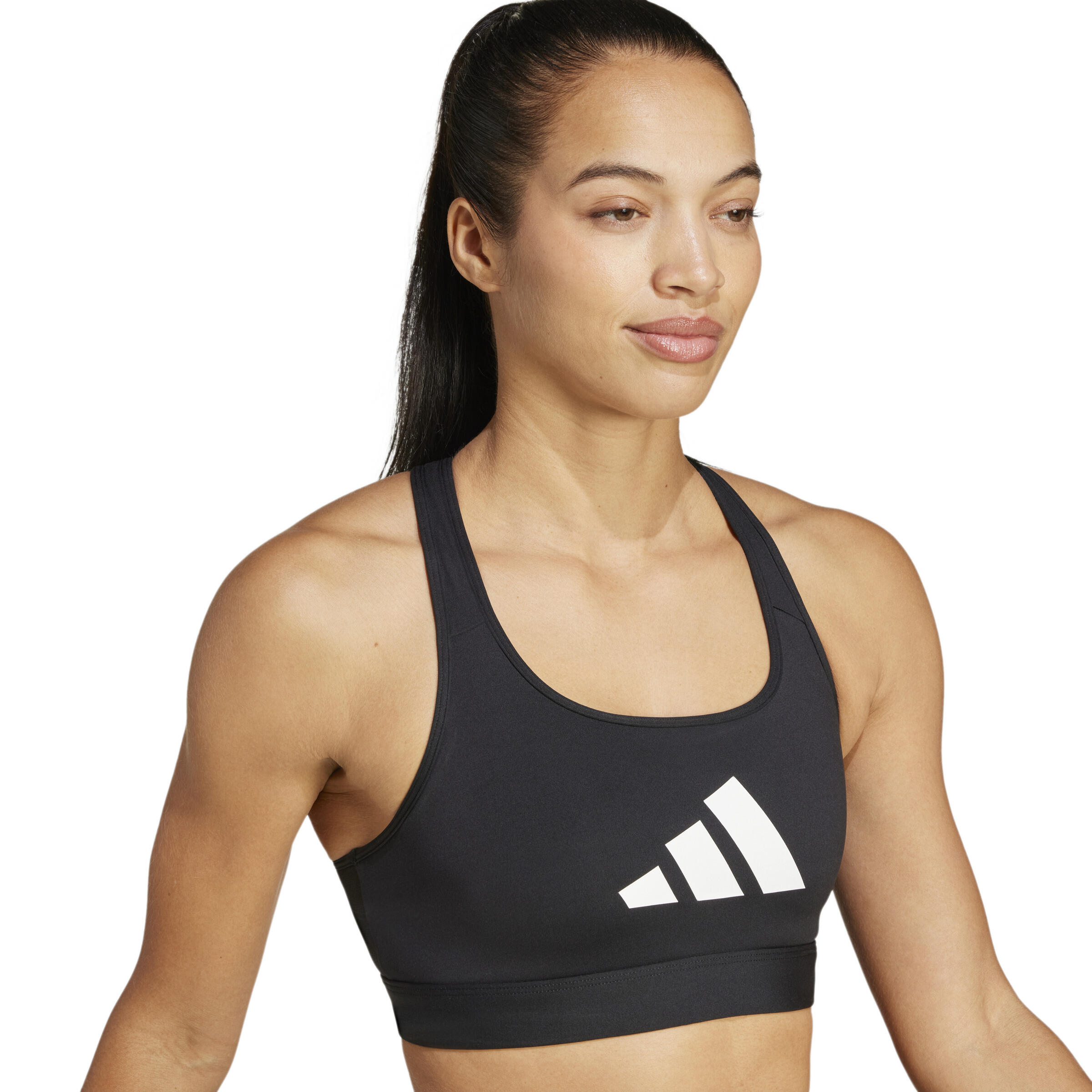 Reggiseno sportivo ADIDAS donna traspirante sostegno medio nero 5/8