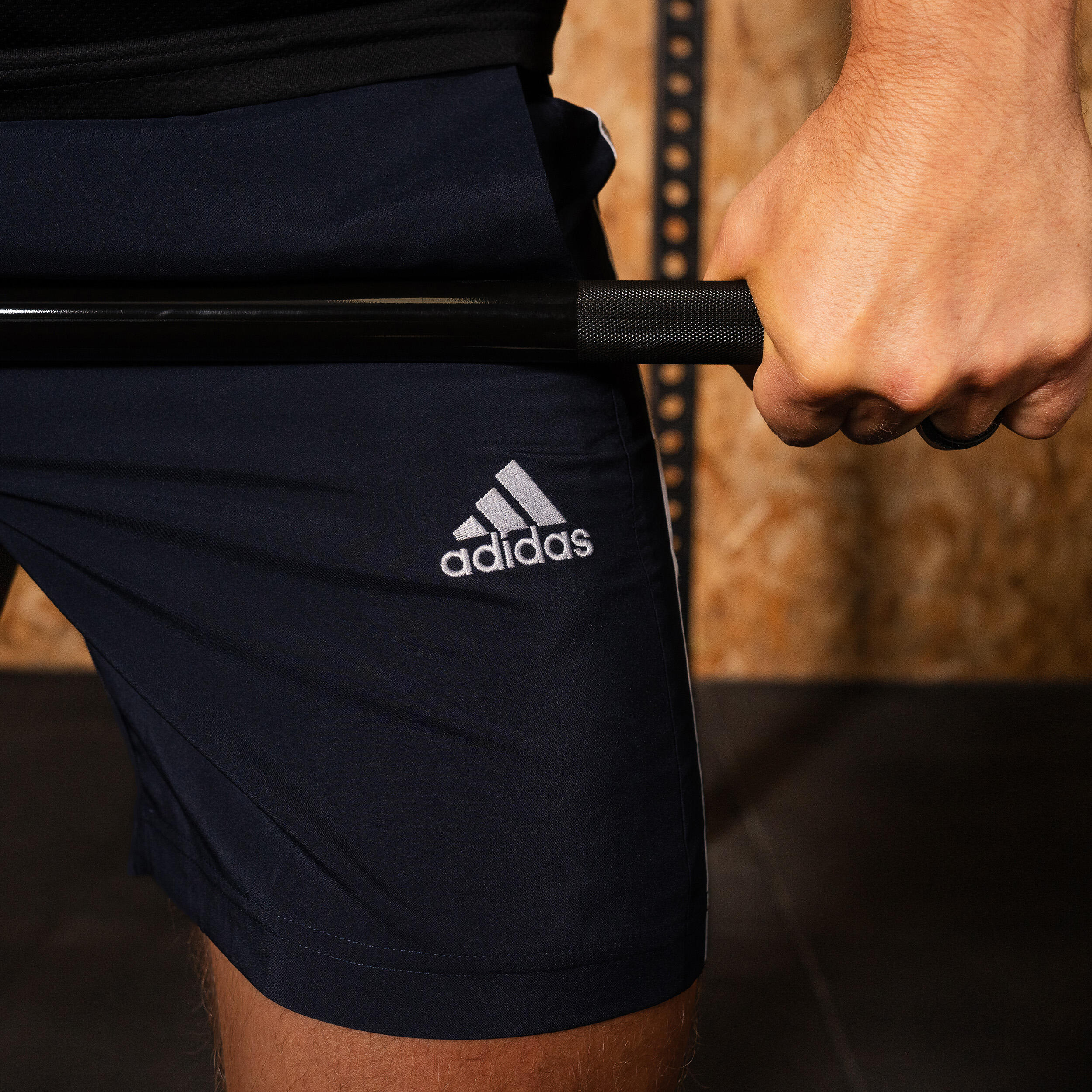 Pantaloncini ADIDAS uomo palestra CHELSEA regular fit traspiranti blu 9/10