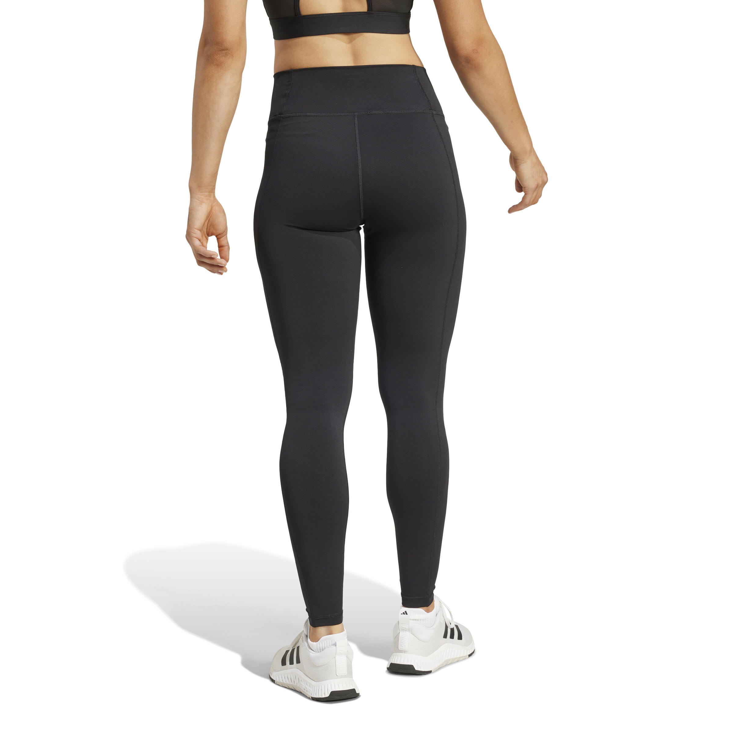 Leggings ADIDAS donna palestra modellanti traspiranti vita alta neri 5/9