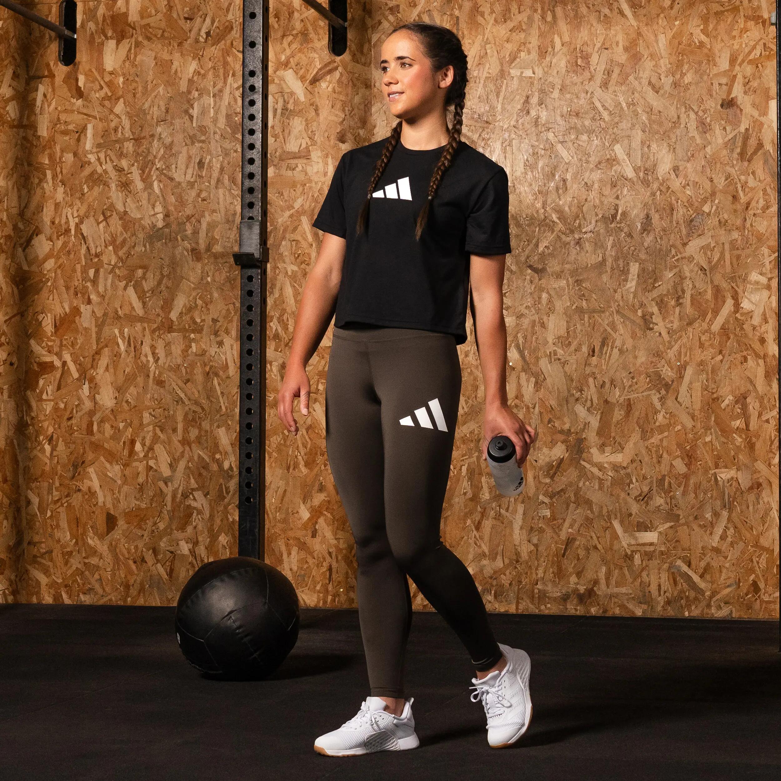 Legging imprimé logo femme - vert 8/9