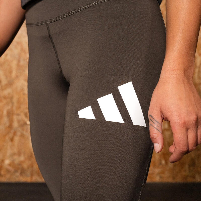 ADIDAS Sportleggings Damen Logo-Print - grün