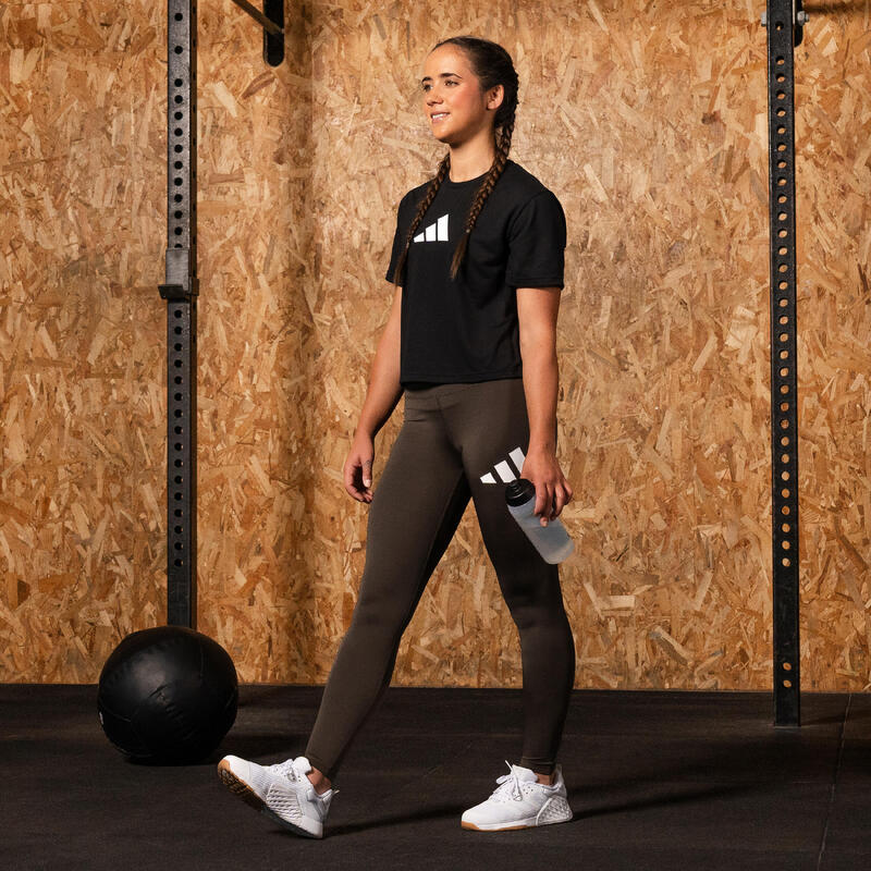 T-shirt bedrukt met logo Adidas dames - zwart