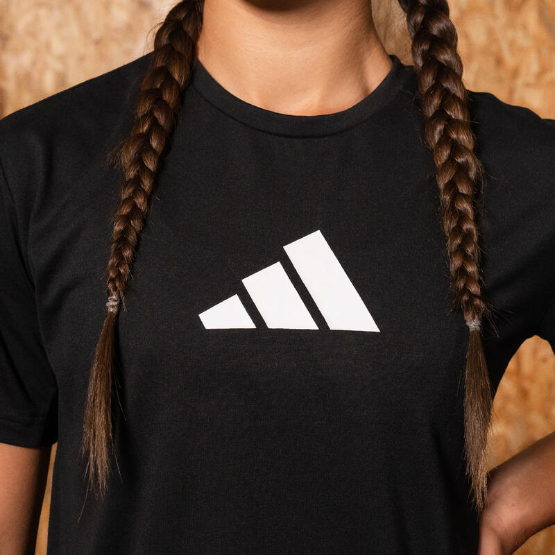 T-shirt bedrukt met logo Adidas dames - zwart