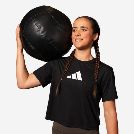 T-shirt imprimé logo femme, noir