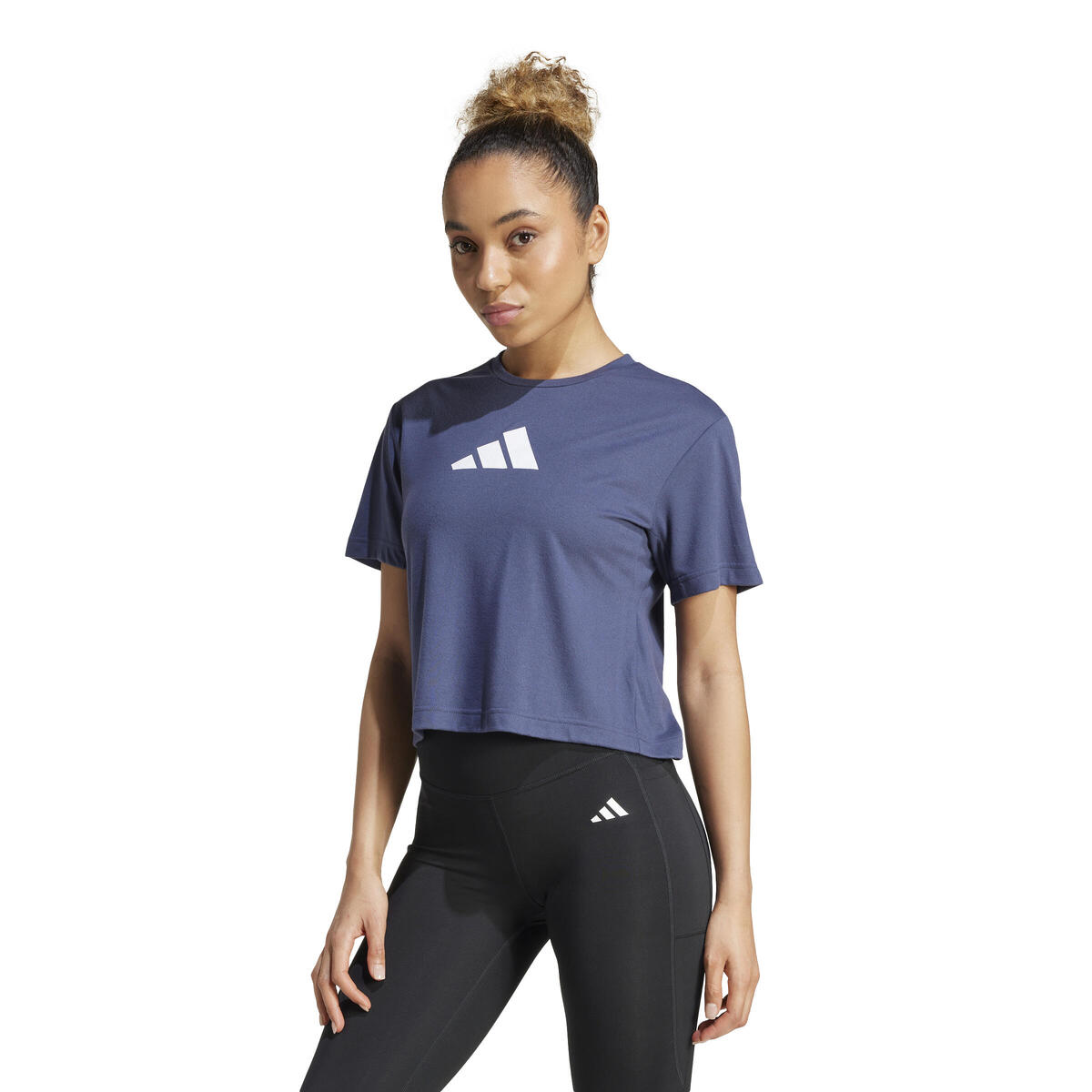 T-shirt imprimé logo femme, bleu