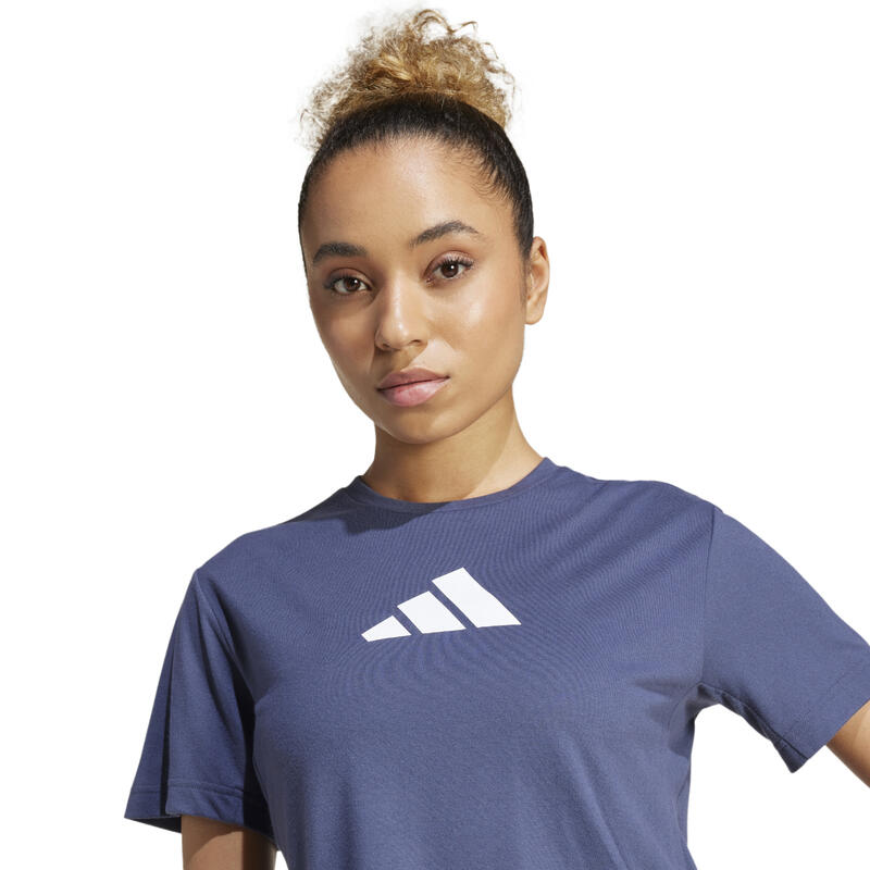 T-shirt bedrukt met logo Adidas dames - blauw