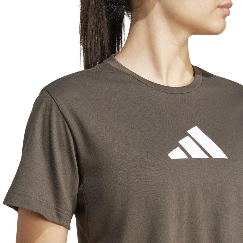 ADIDAS T-Shirt Damen Logo-Print - grün