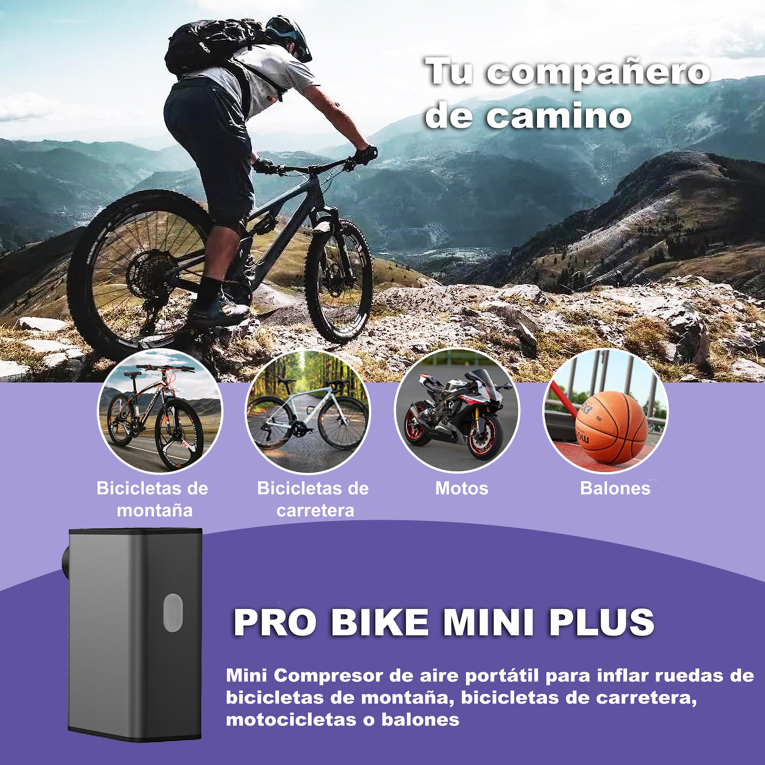 Mini compresor de aire Leotec Pro Bike 8/10