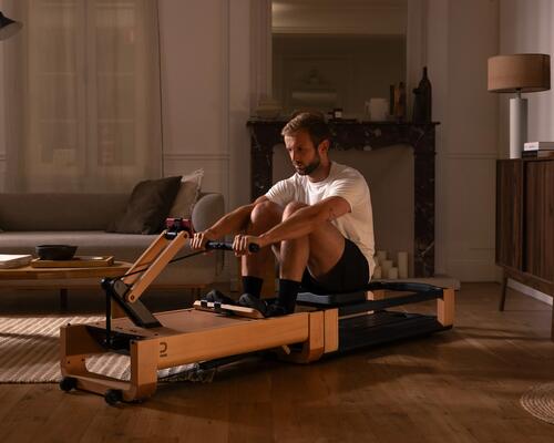 Rameur Pliable Intelligent 3 en 1 Auto-Alimenté DOMYOS Woodrower