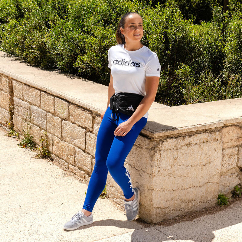 Bedrukte legging Adidas voor dames - blauw