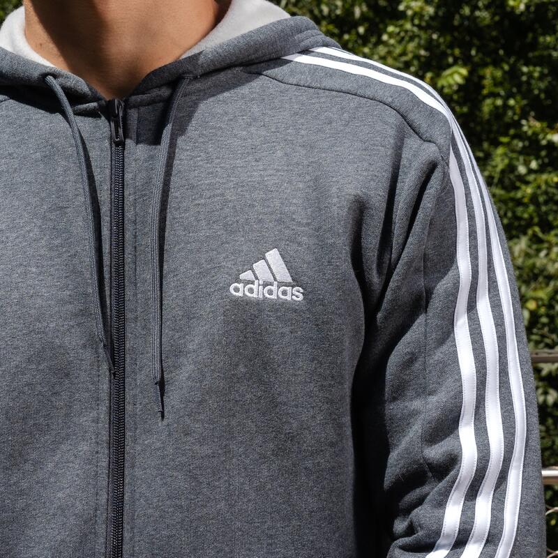 Hanorac cu fermoar Fitness ADIDAS Gri Bărbați 