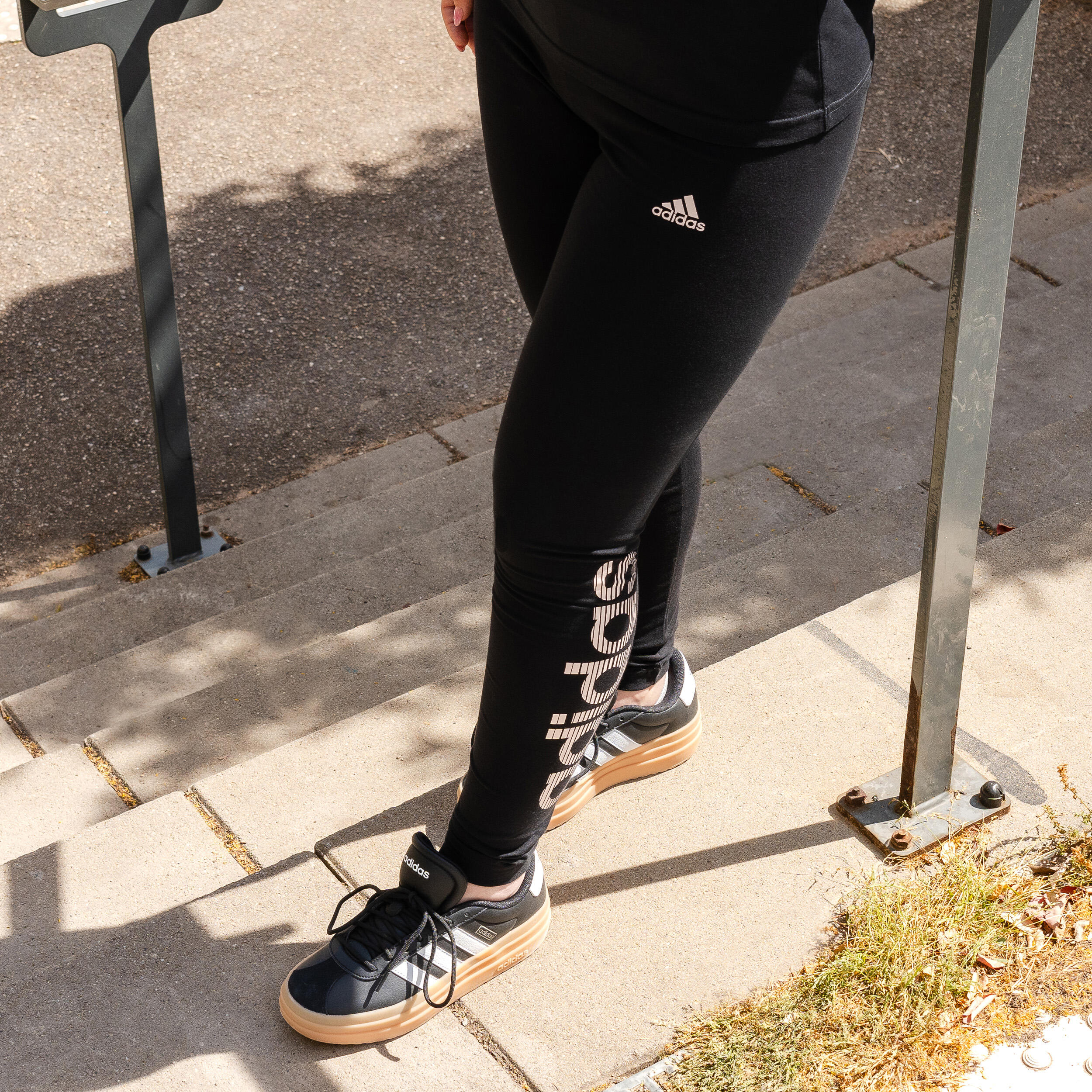 Leggings ADIDAS donna palestra modellanti cotone vita alta neri 2/14
