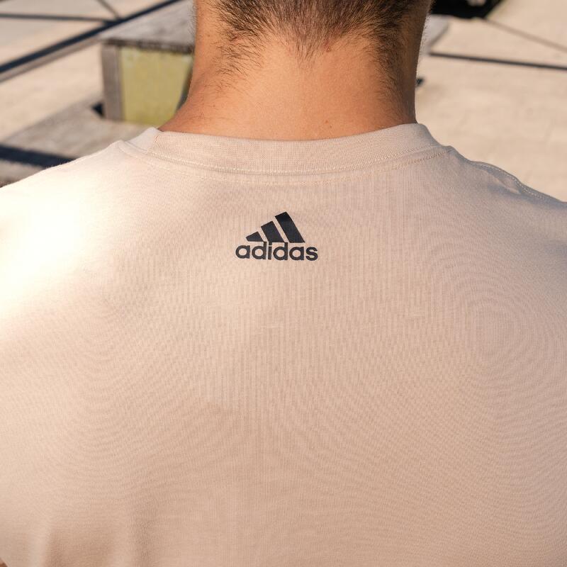 T-SHIRT DE FITNESS SOFT TRAINING ADIDAS HOMME BEIGE