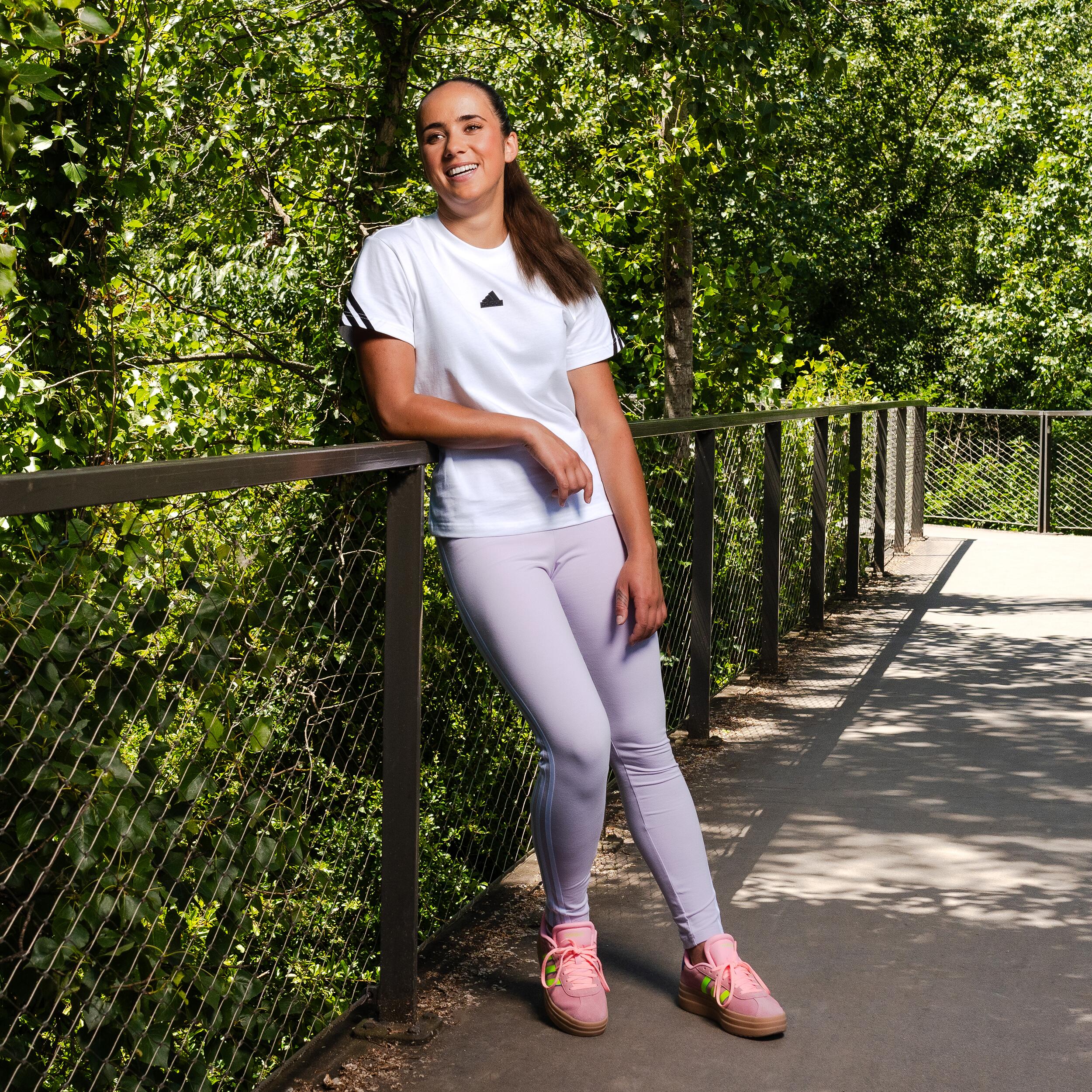 ADIDAS Leggings Damen 3 Streifen - lila 9/9