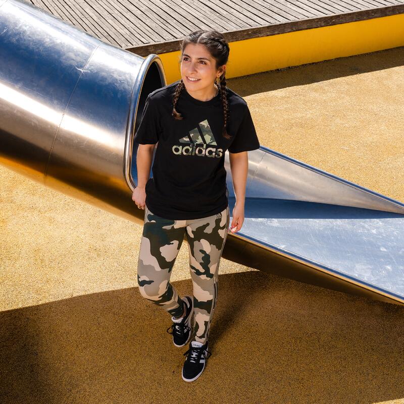 ADIDAS T-Shirt Damen Logo ‒ Camouflage schwarz 