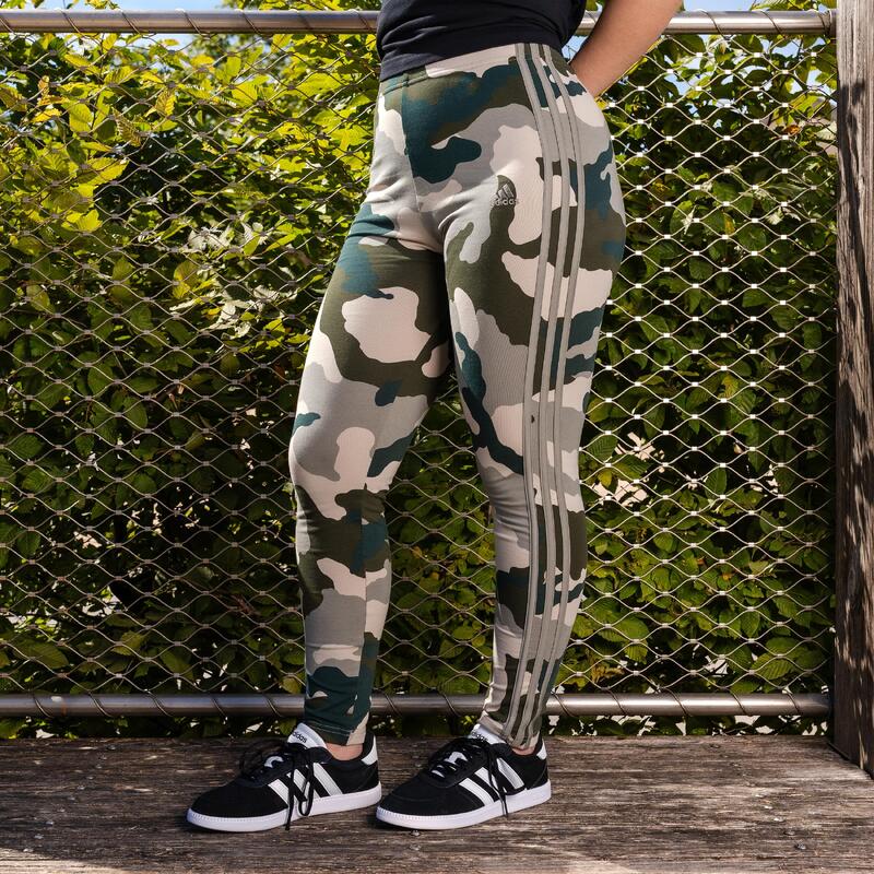 ADIDAS Leggings Damen 3 Streifen ‒ schwarz/camouflage 